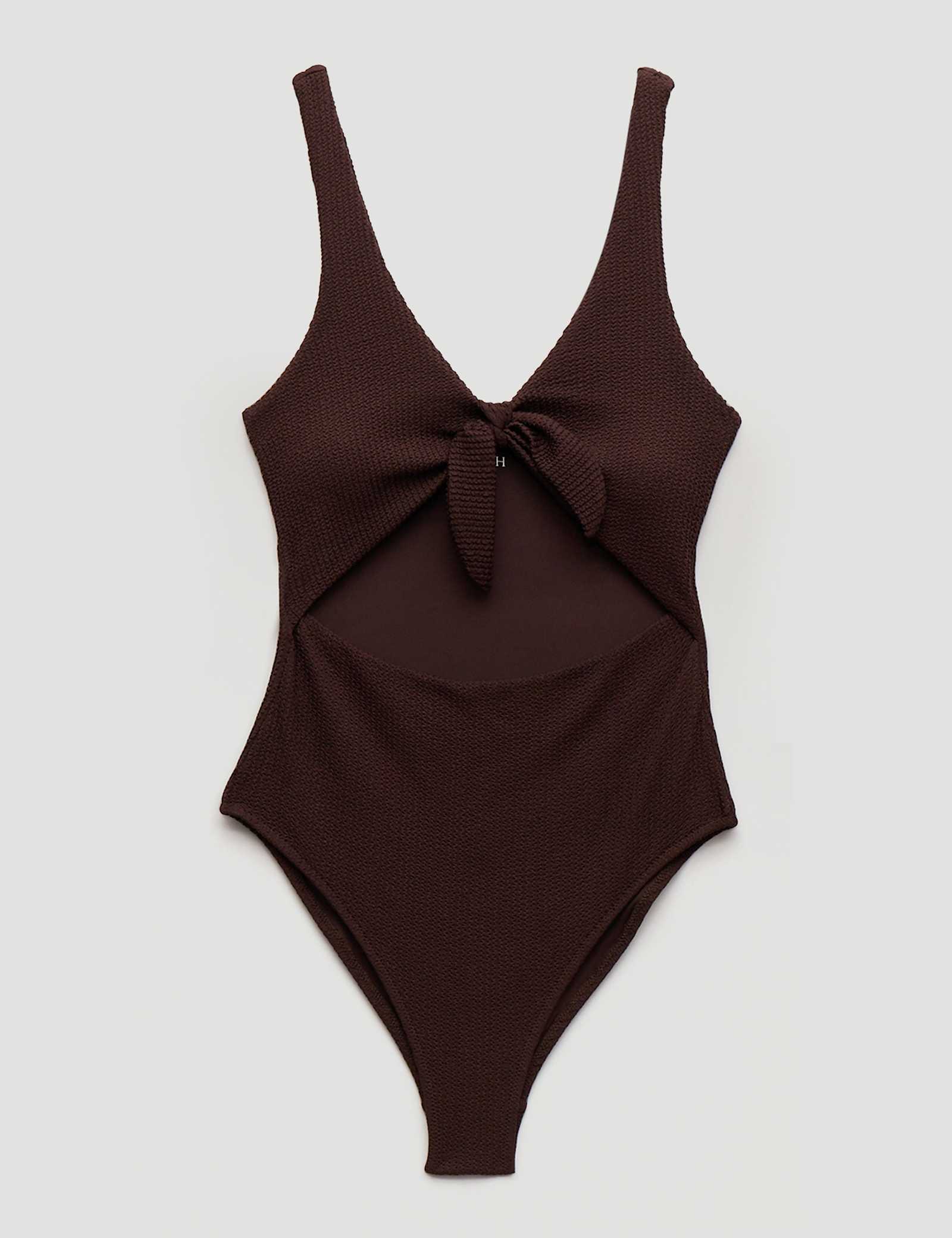 Crinkle Tie Detail Scoop Neck Swimsuit - image 2