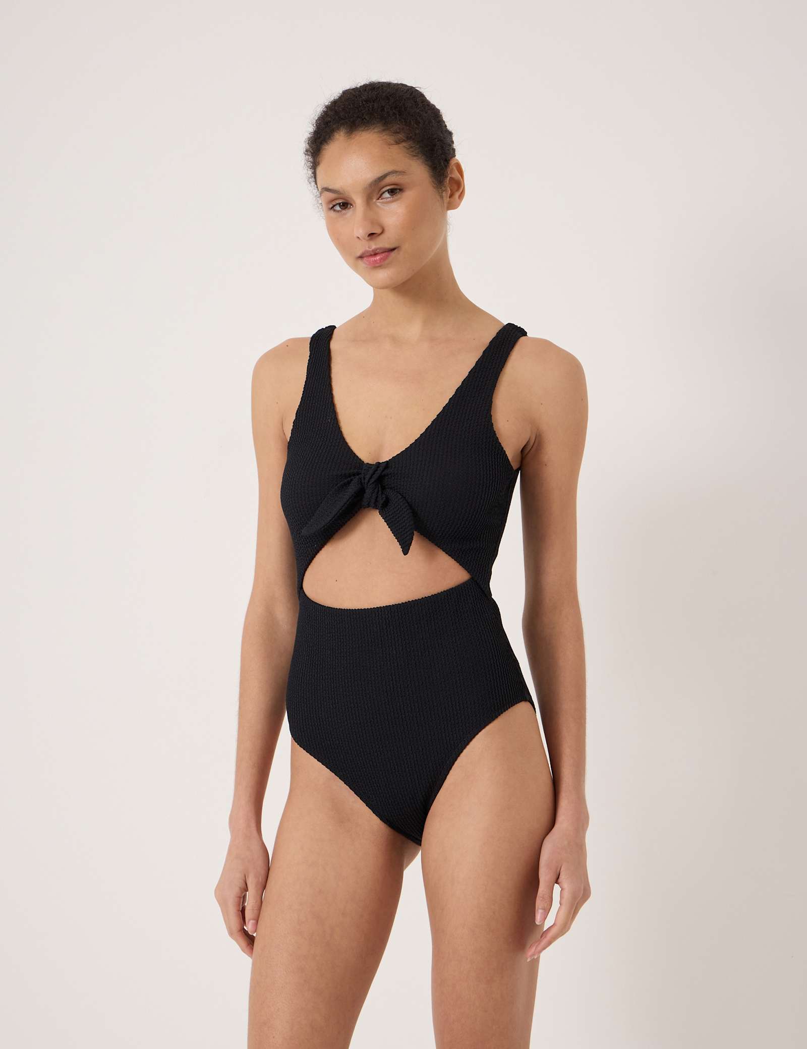 Crinkle Tie Detail Scoop Neck Swimsuit - image 3