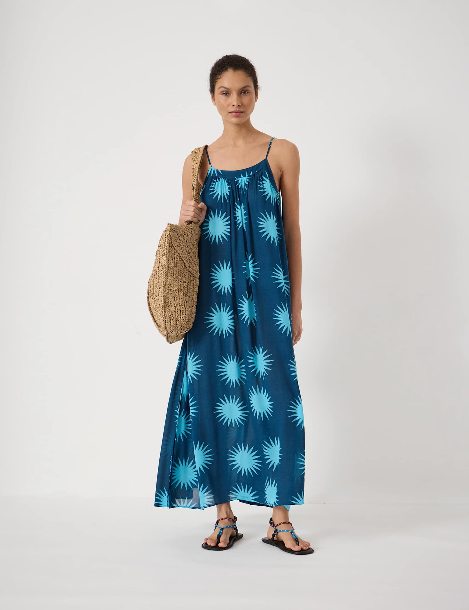 Printed Strappy Midi Beach Dress - image 2