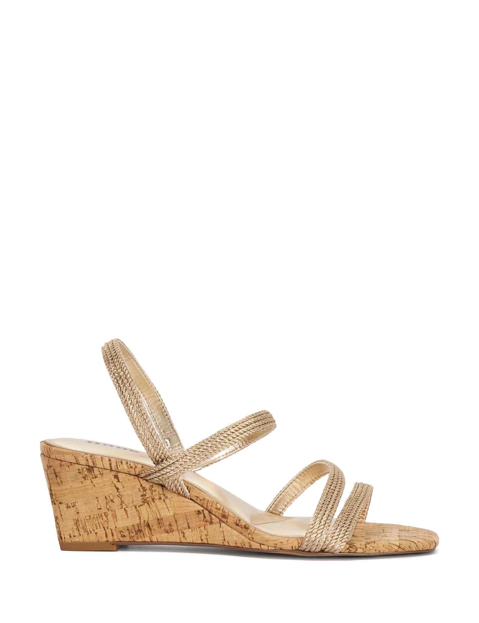 Metallic Rope Strappy Wedge Sandals - image 1