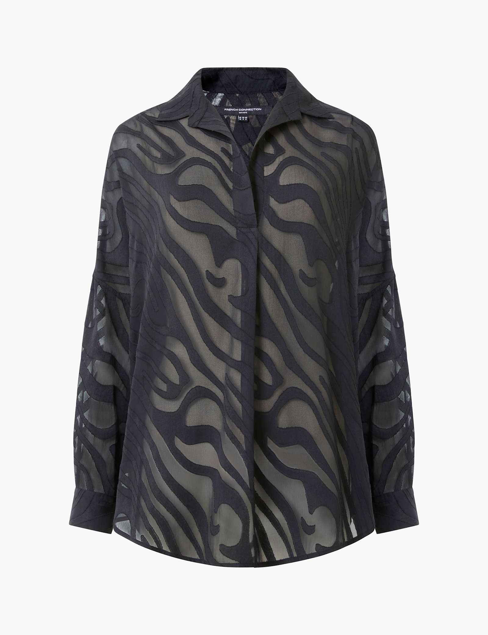 Devore Zebra Popover Blouse - image 1