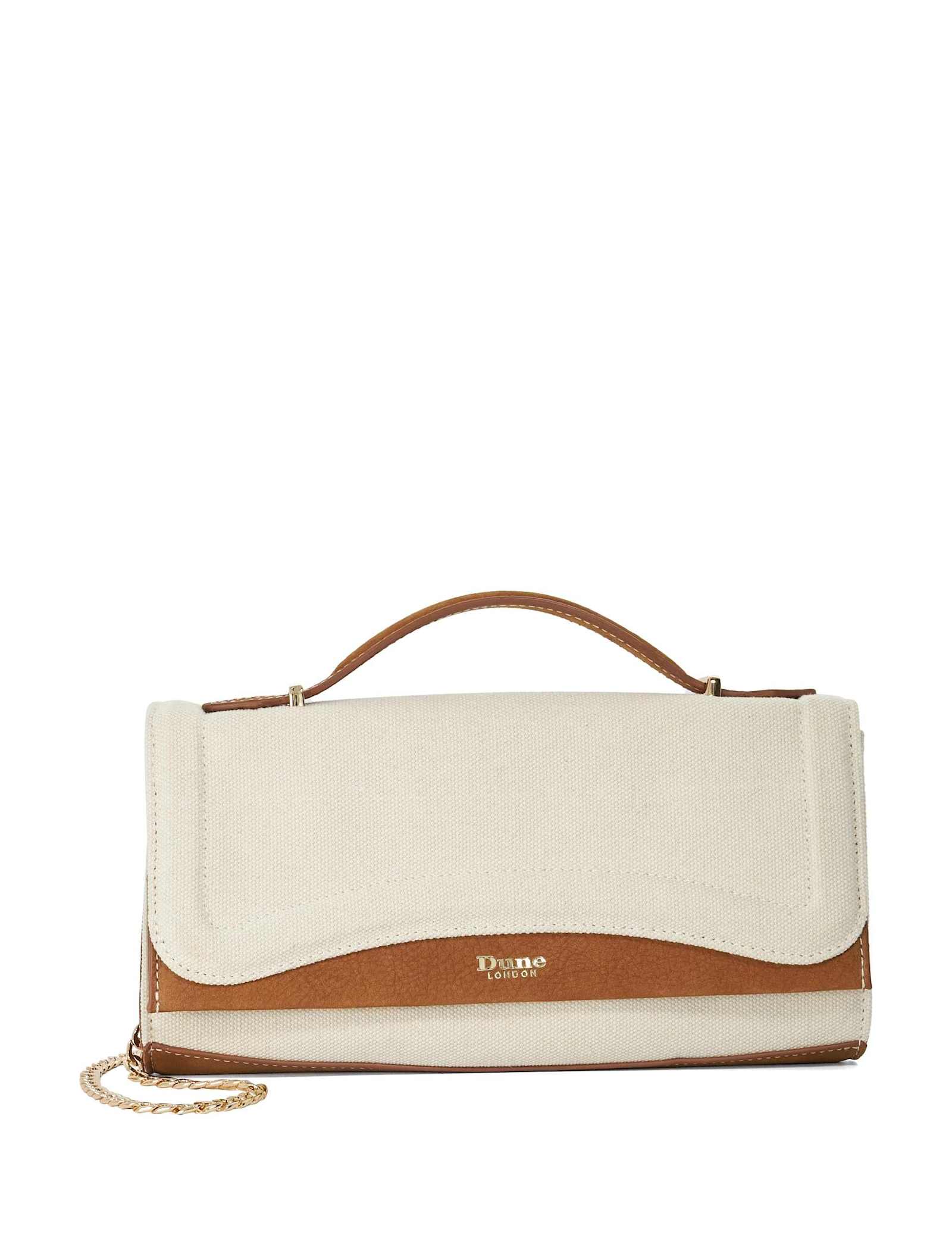 Textured Top Handle Chain Strap Grab Bag - image 1