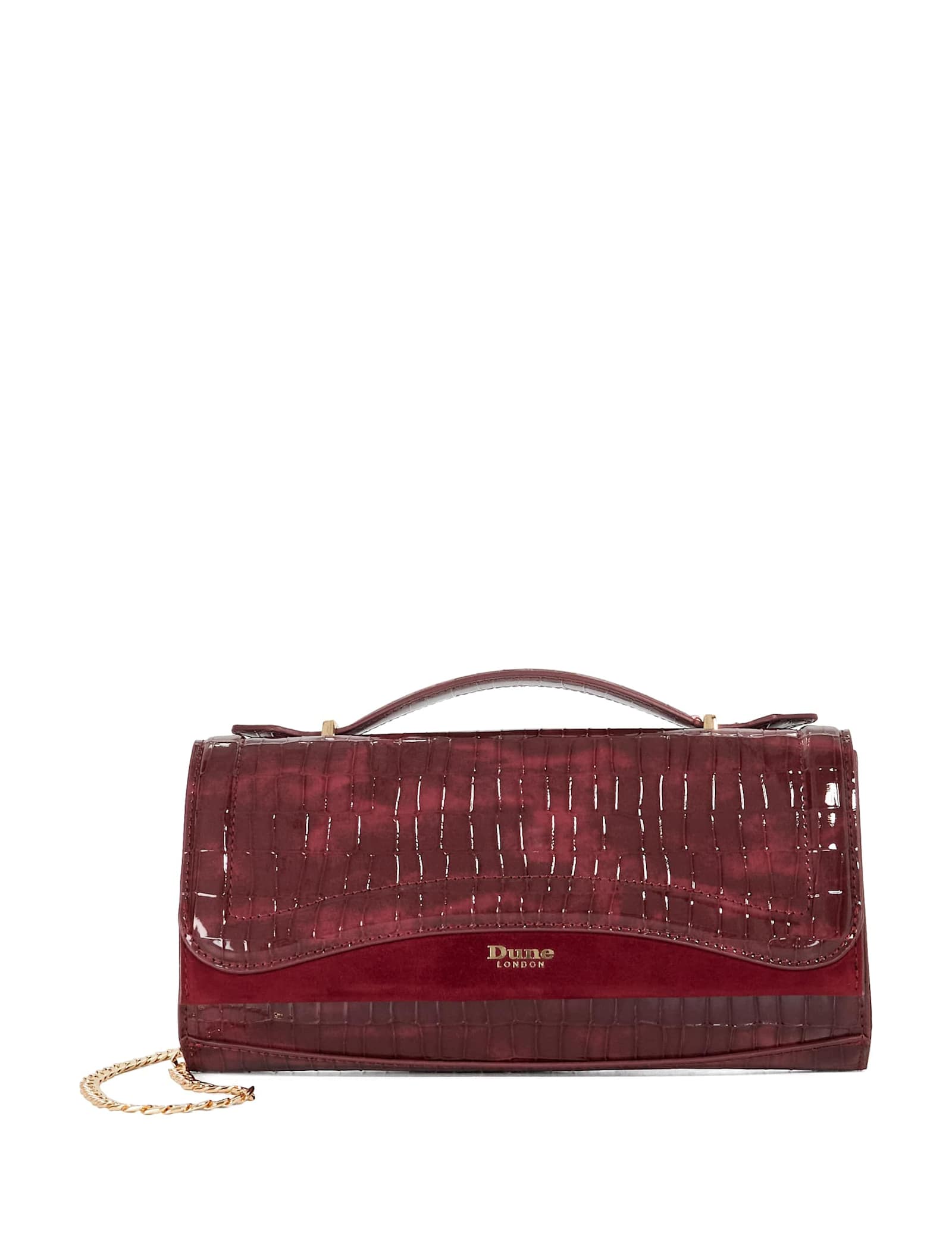Textured Top Handle Chain Strap Grab Bag - image 2