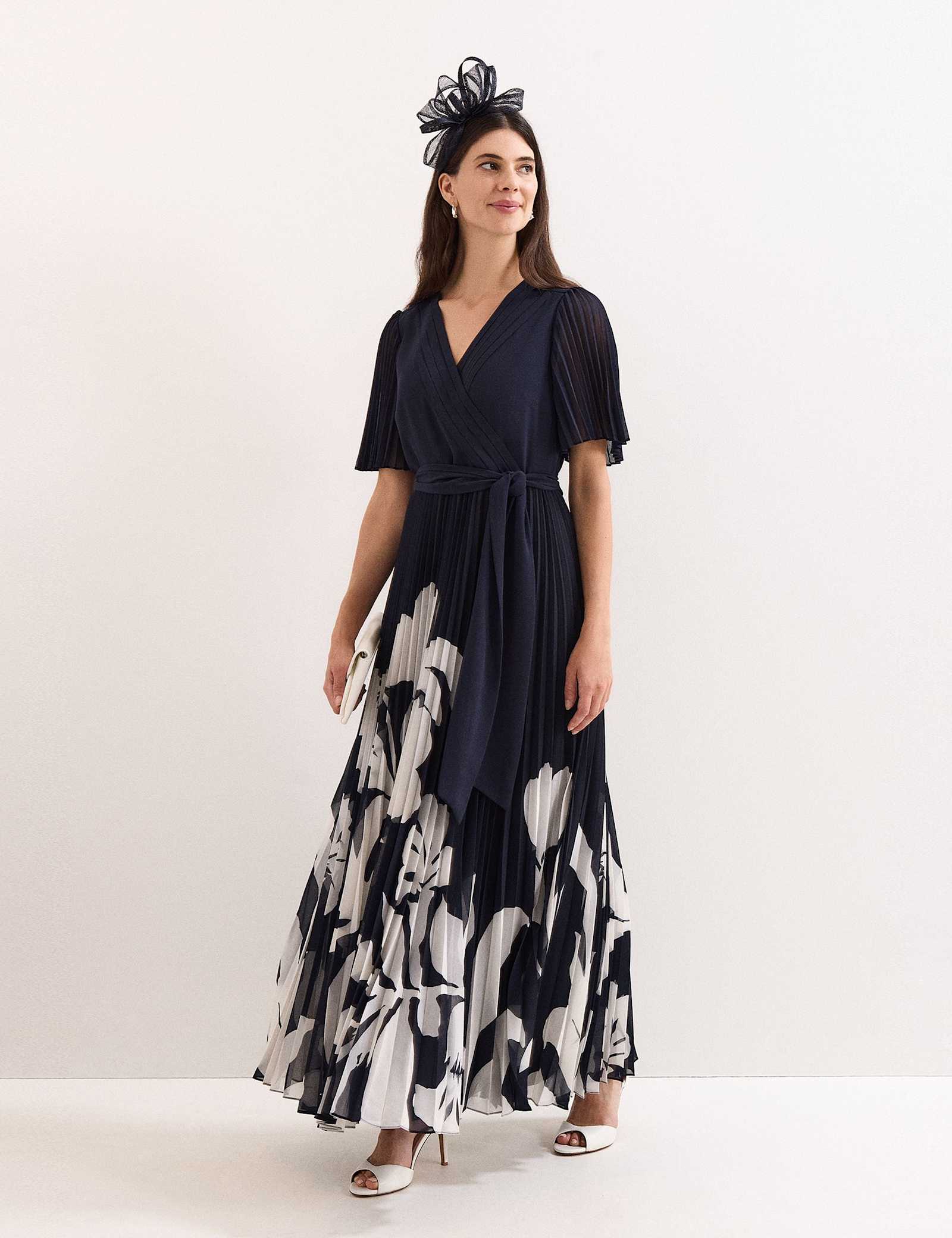 Floral Pleated V-Neck Maxi Wrap Dress - image 2