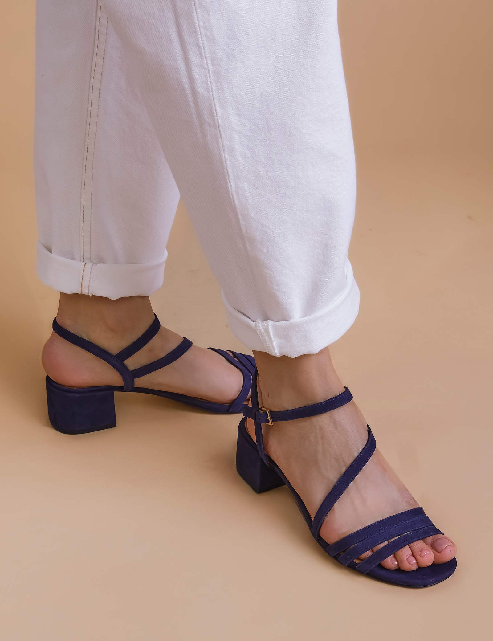Leather Ankle Strap Block Heel Sandals - image 4