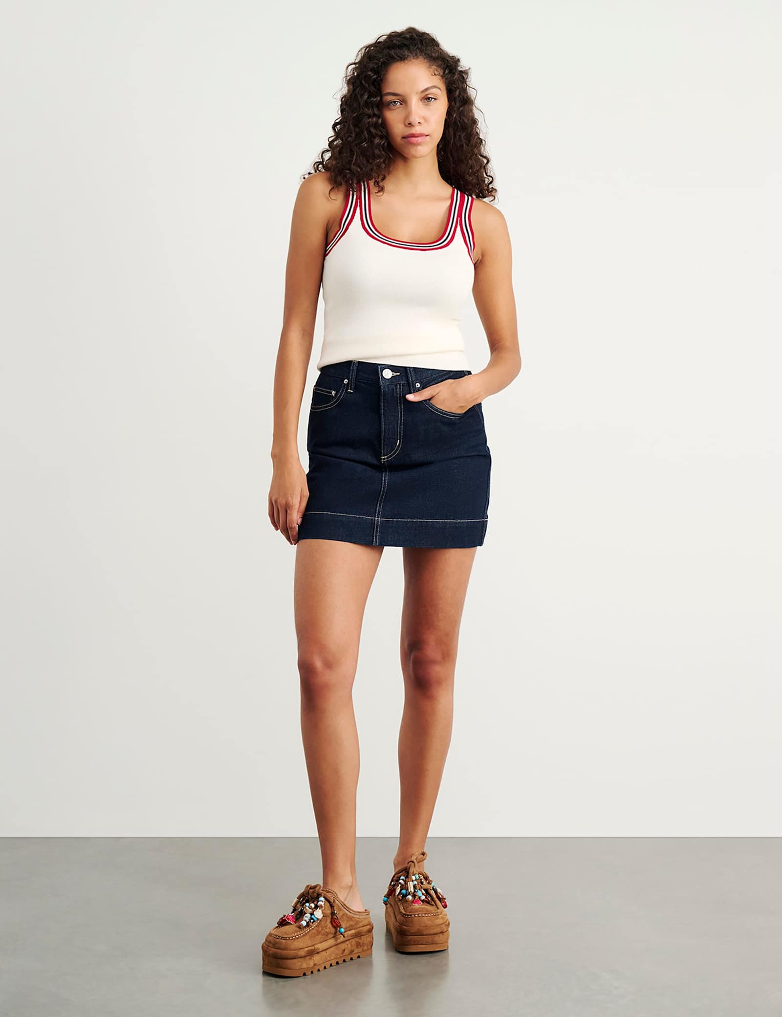 Denim Mini Skirt - image 5