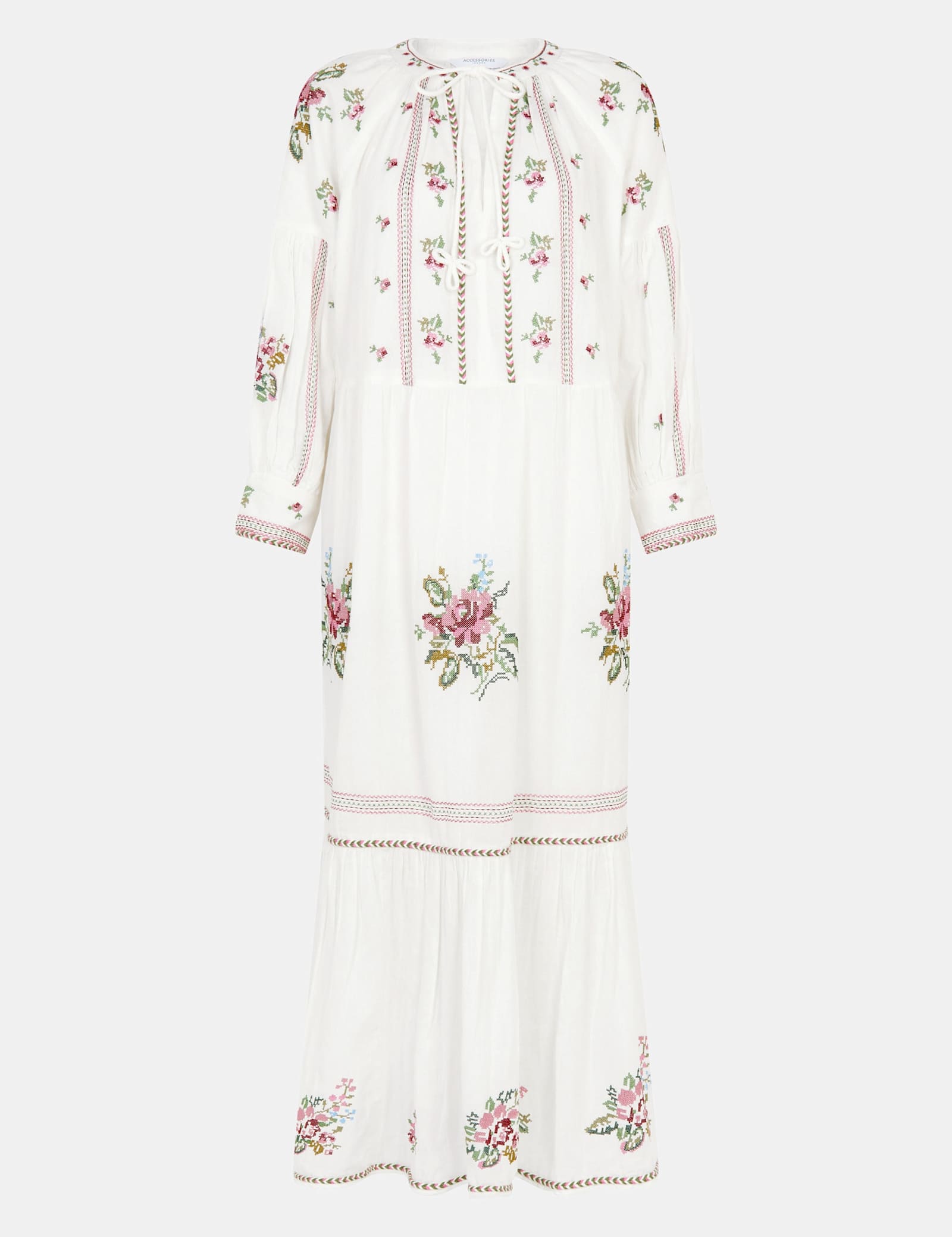 Pure Cotton Embroidered Maxi Beach Dress - image 1