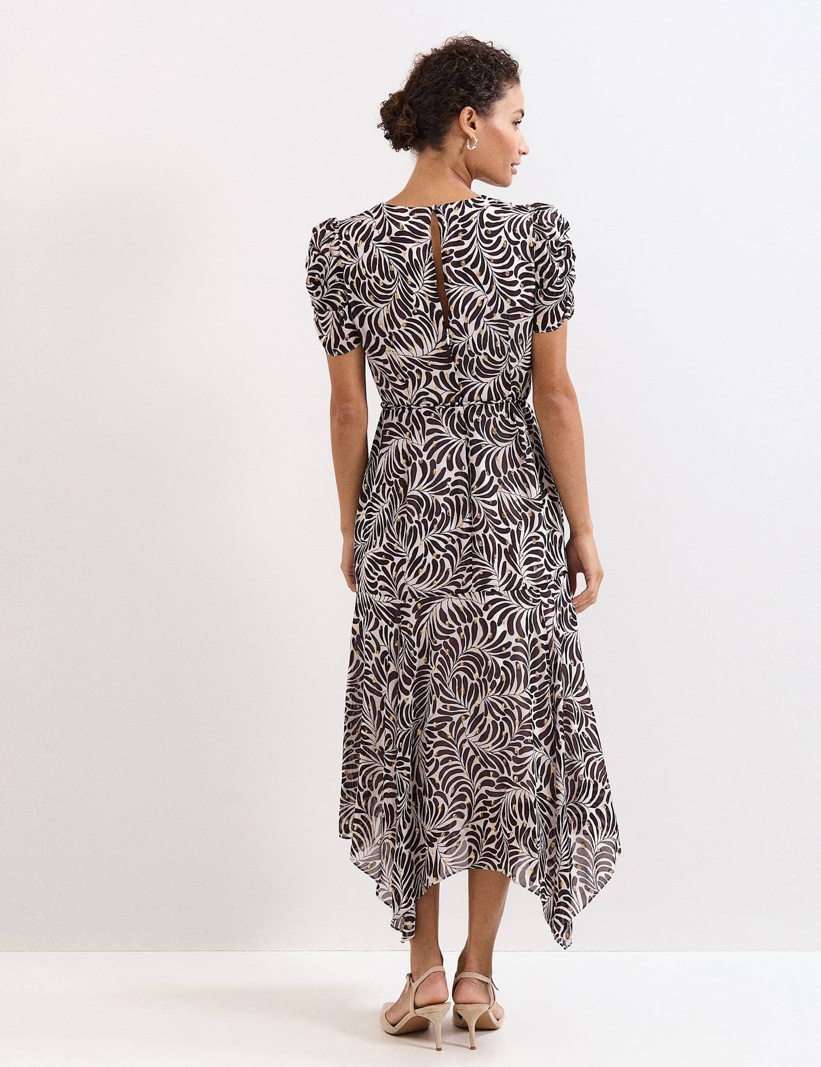 Printed V-Neck Midaxi Waisted Dress - image 5