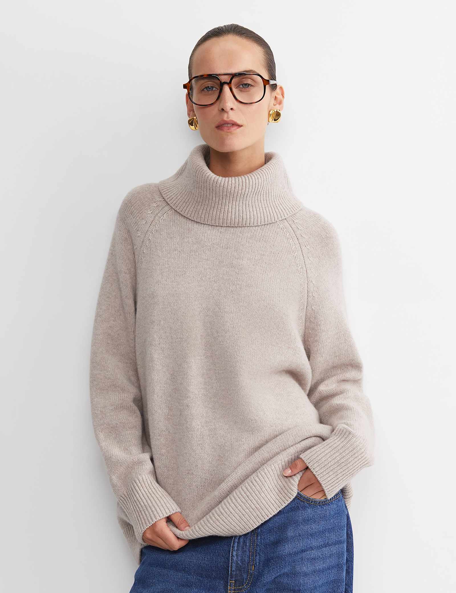 Pure Wool Roll Neck Relaxed Jumper - image 4