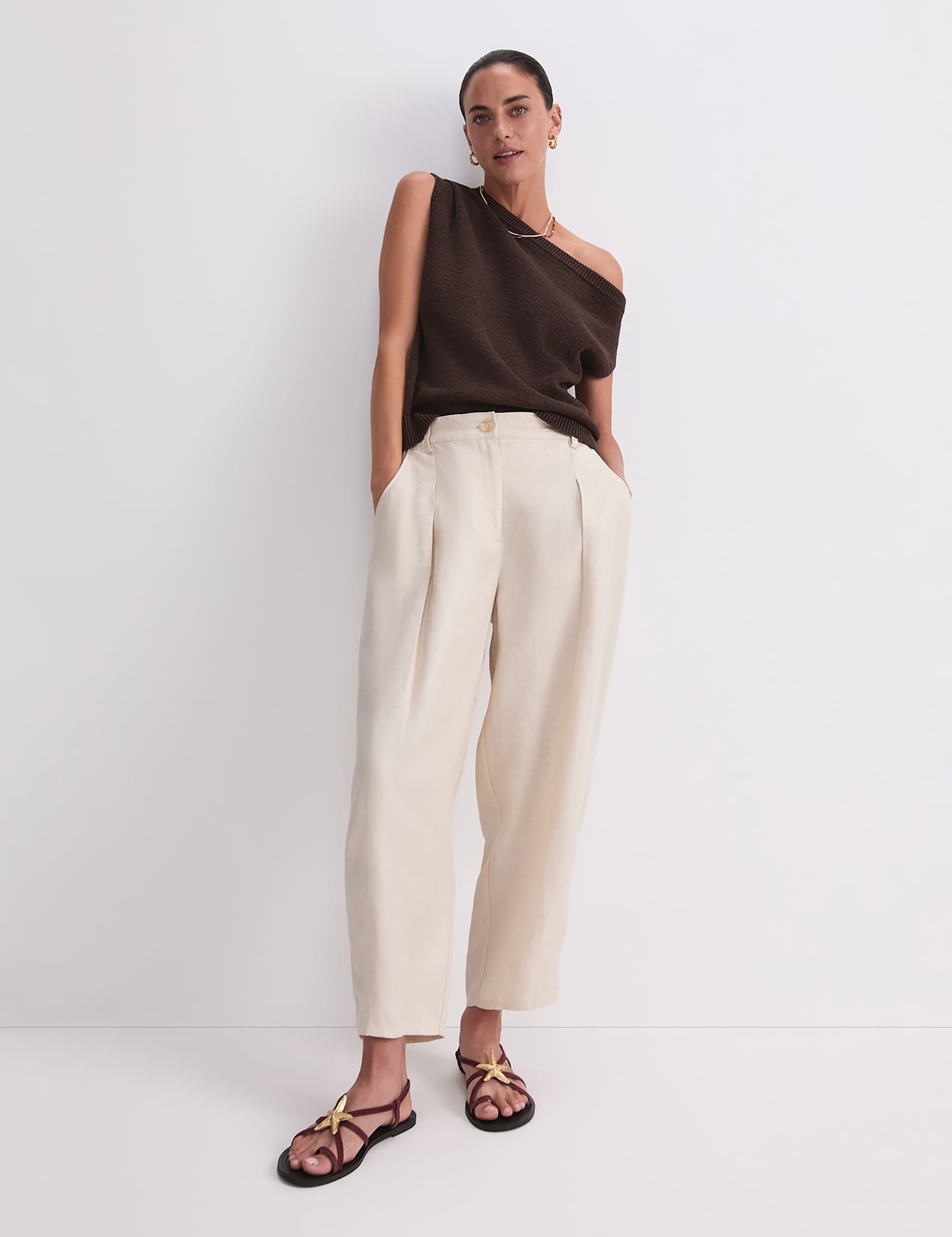 Pure Linen Straight Leg Chinos - image 3