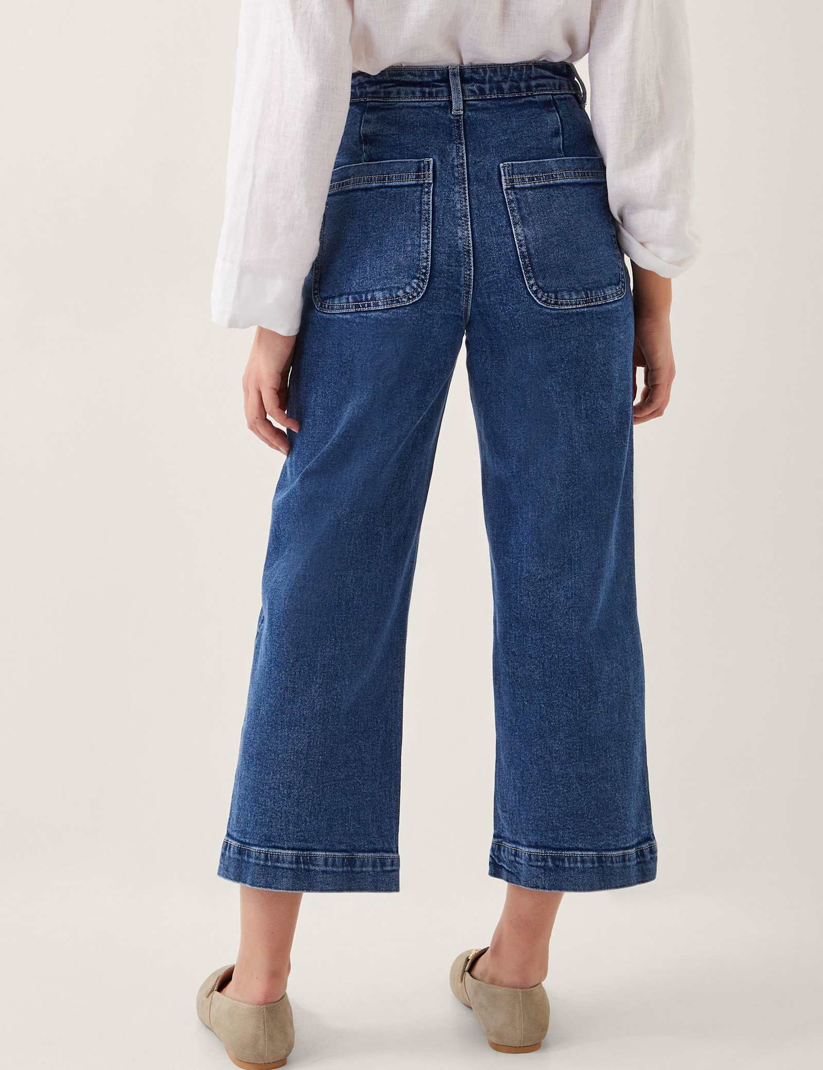 High Waisted Straight Leg Cropped Jeans - image 4