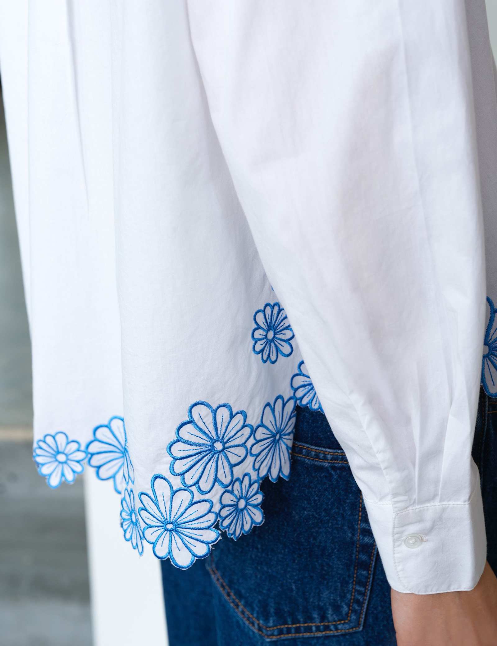 Pure Cotton Embroidered Floral Shirt - image 3