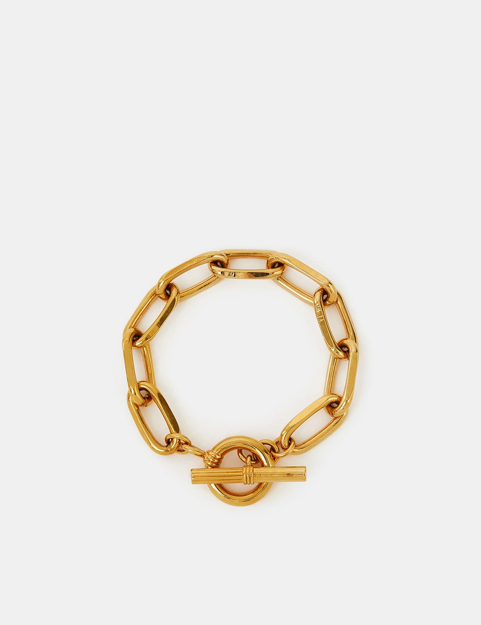 14ct Gold Plated Chunky T-Bar Bracelet - image 1