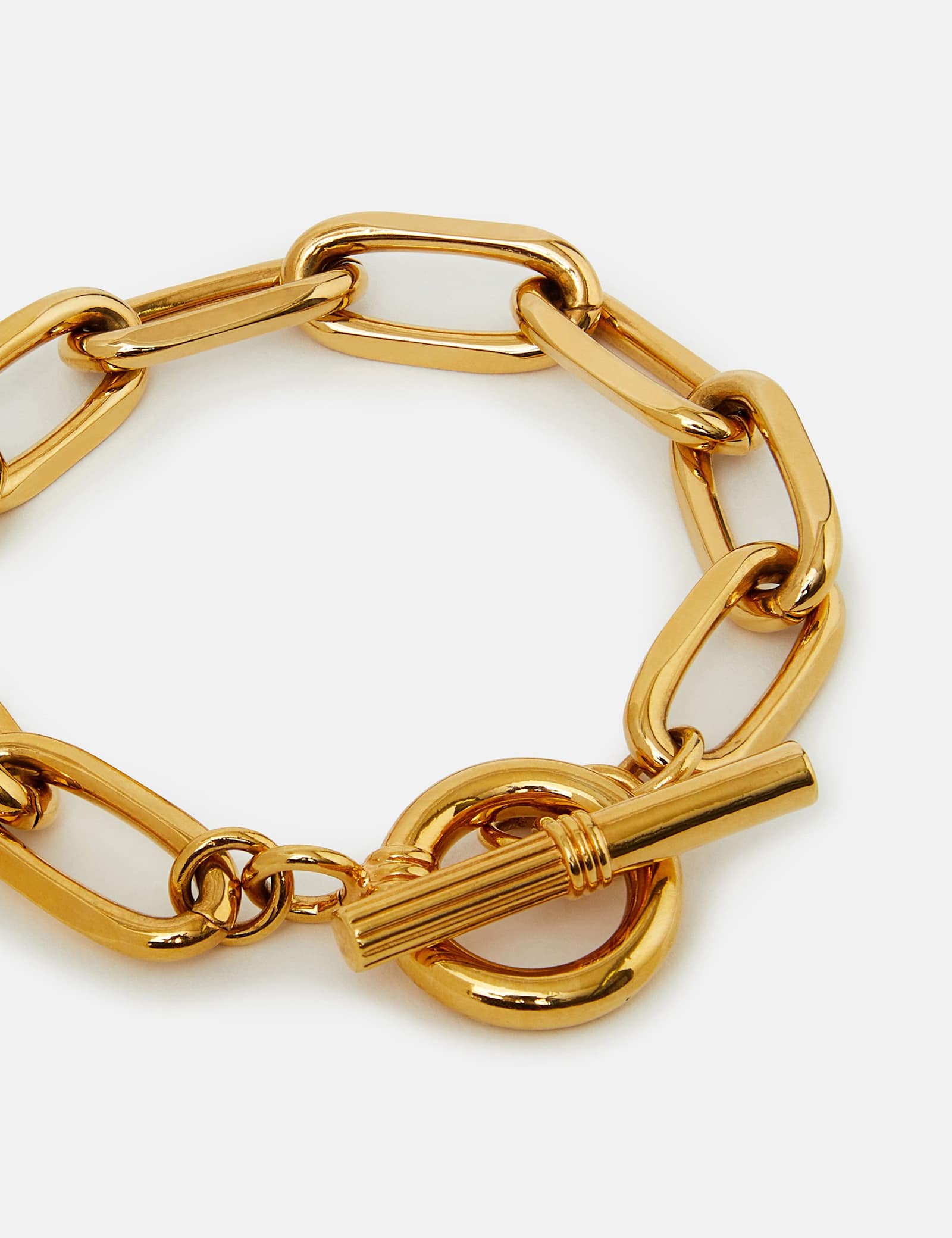 14ct Gold Plated Chunky T-Bar Bracelet - image 3