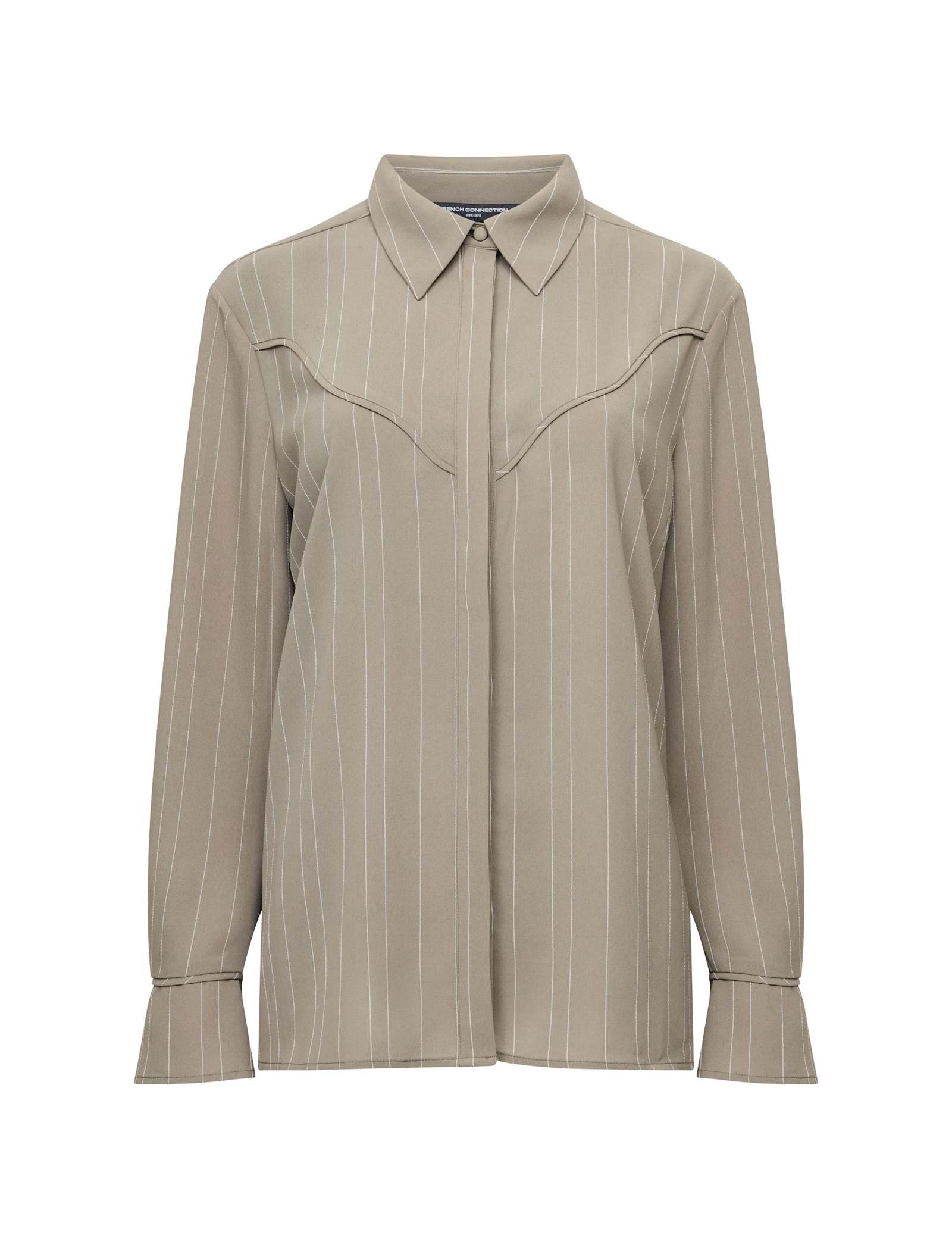Pinstripe Collared Yoke Detail Shirt - image 1