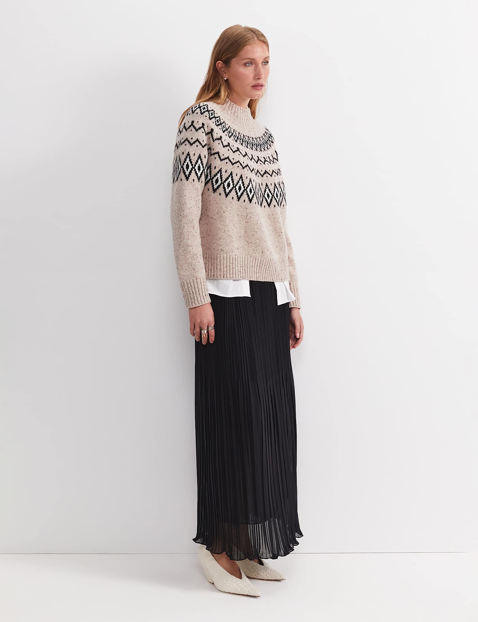 Pure Wool Fair Isle Funnel Neck Jumper - image 2