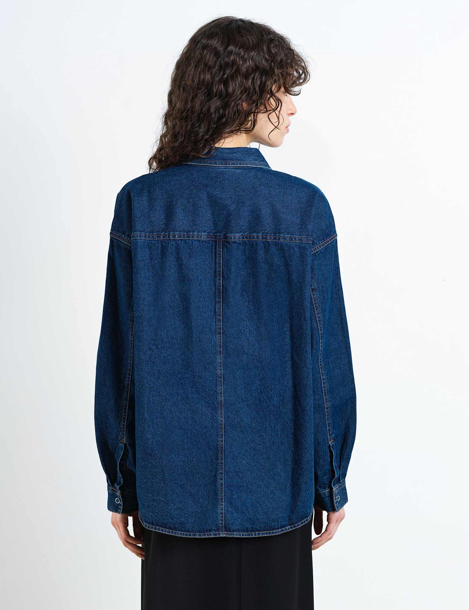 Denim Collared Pocket Detail Shirt - image 3