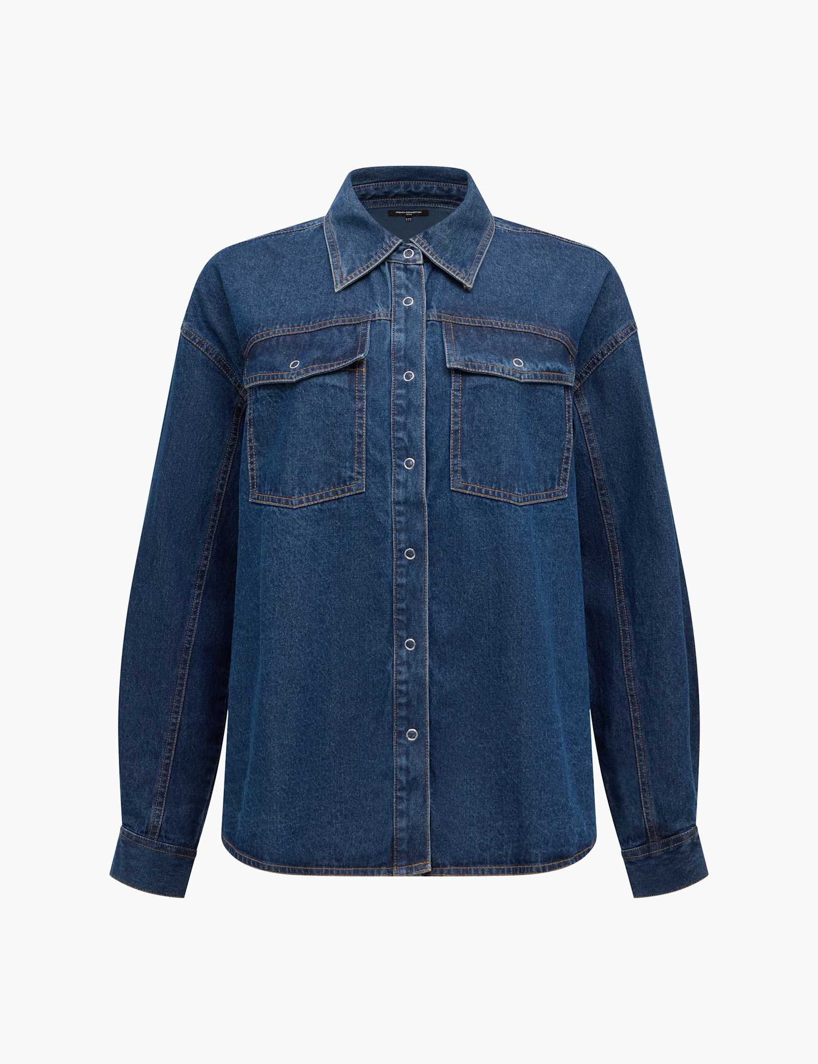 Denim Collared Pocket Detail Shirt - image 1