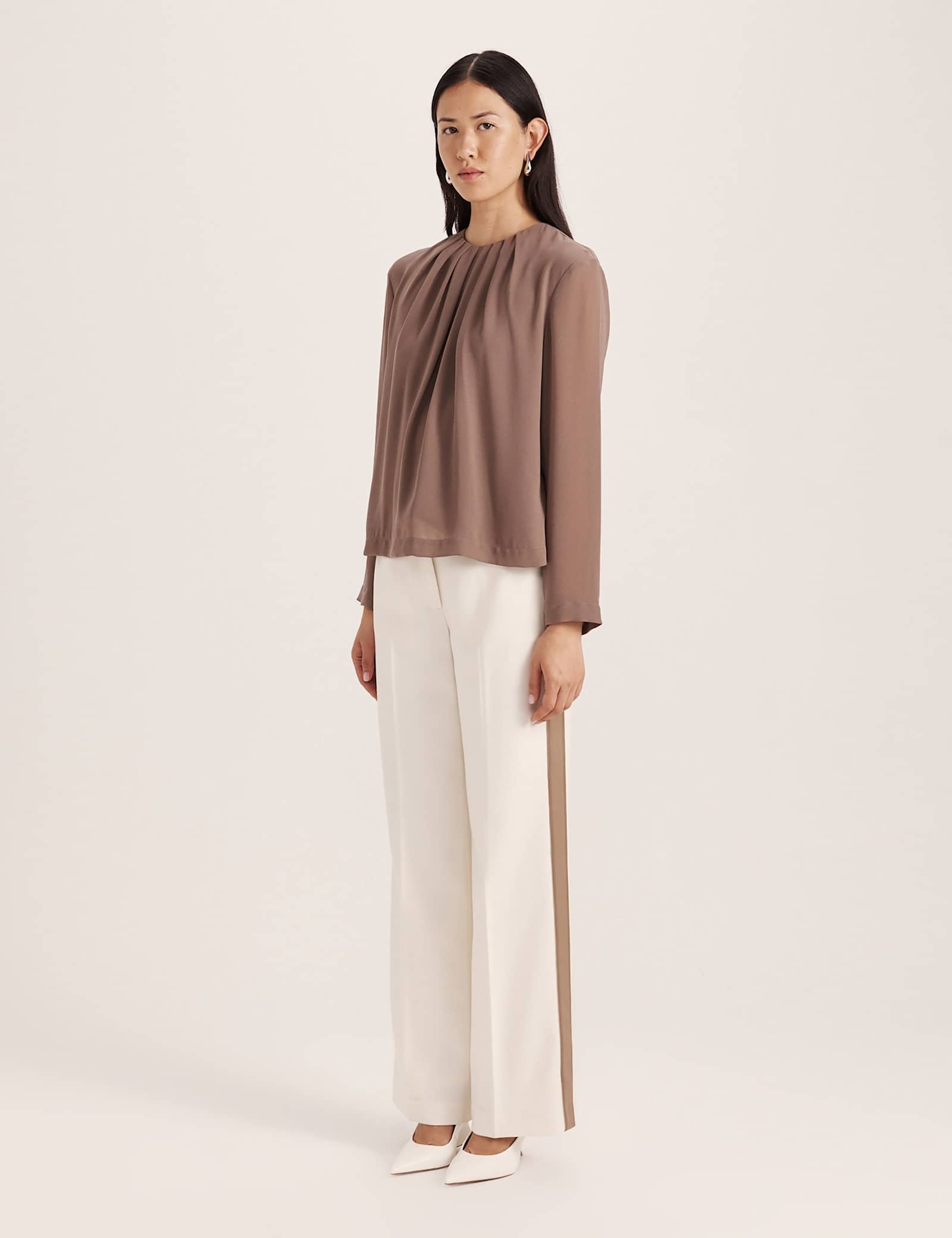 Crew Neck Tuck Detail Blouse - image 3