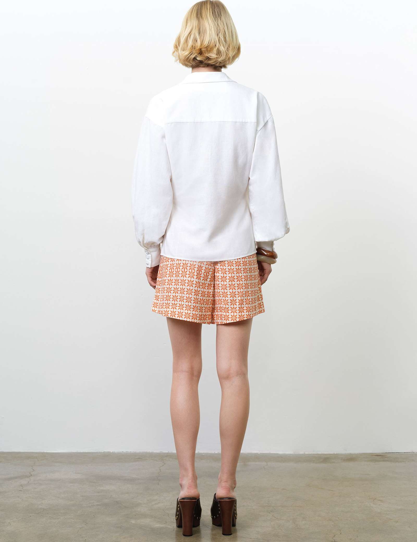Cotton Blend Tie Front Wrap Top with Linen - image 4