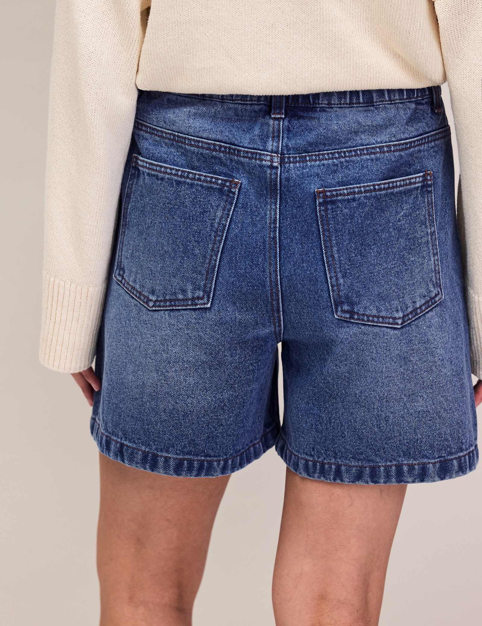 Denim Drawstring Shorts - image 4