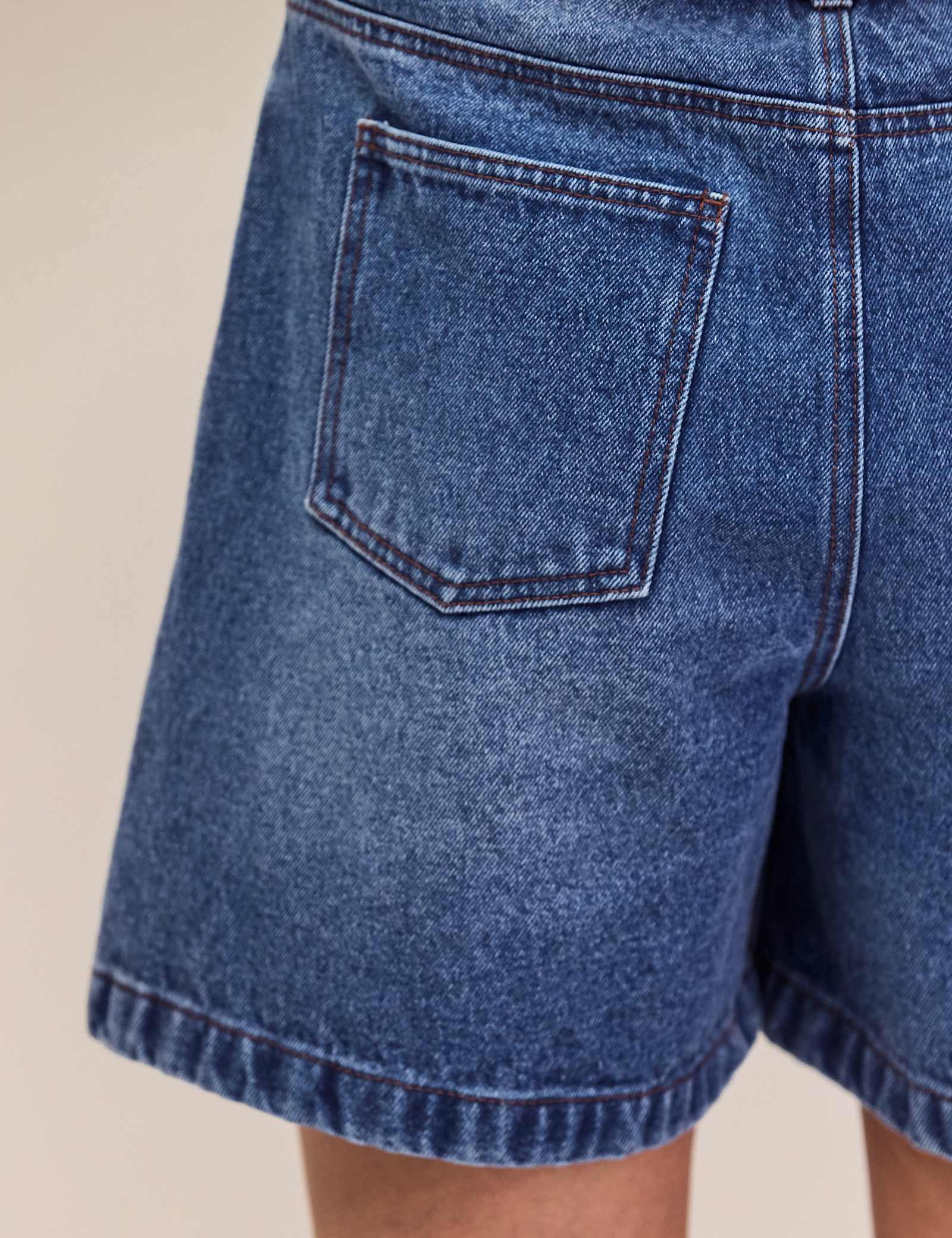 Denim Drawstring Shorts - image 2