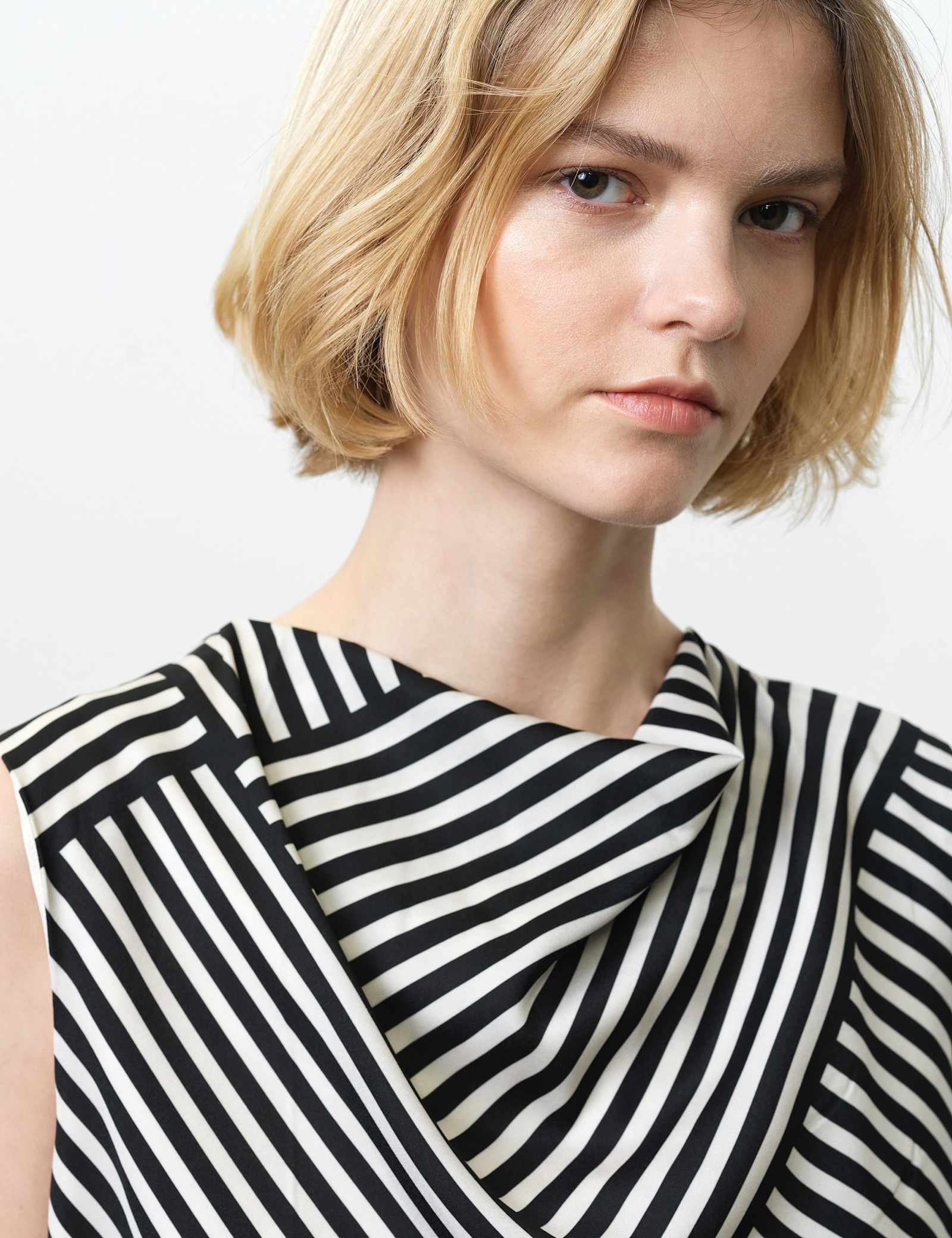 Striped Cowl Neck Top - image 3