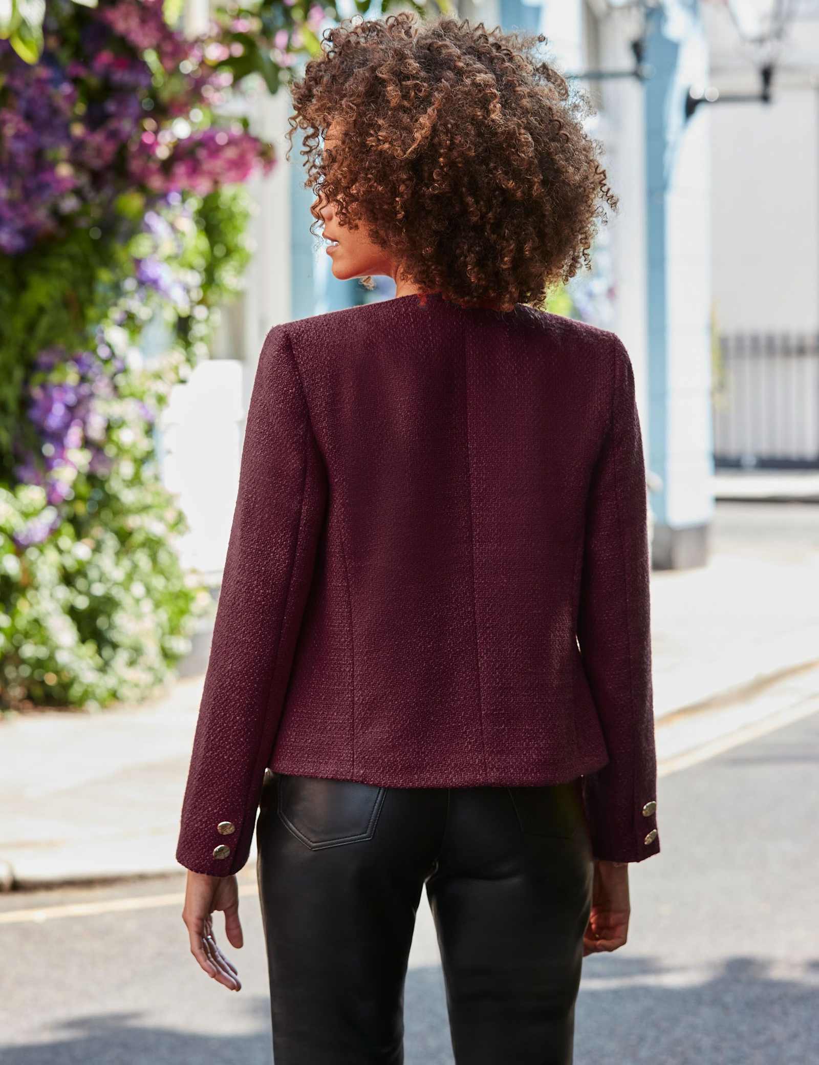 Boucle Textured Collarless Jacket - image 3
