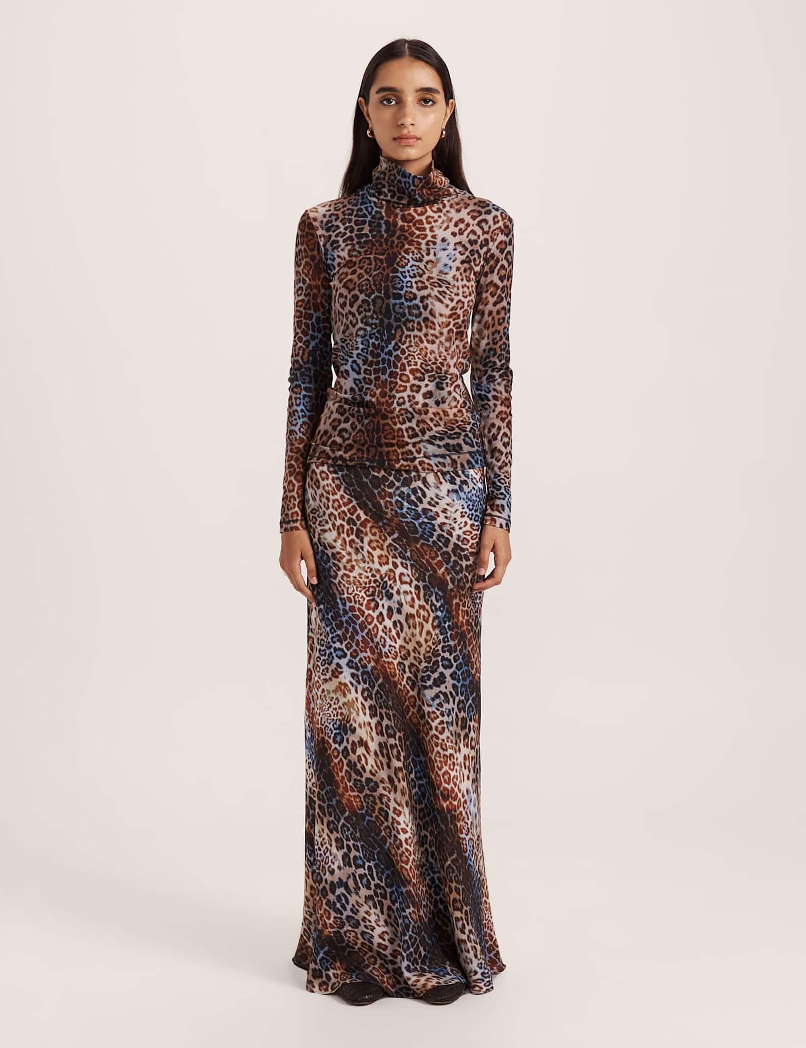 Cotton Blend Leopard Print Ribbed Top - image 3