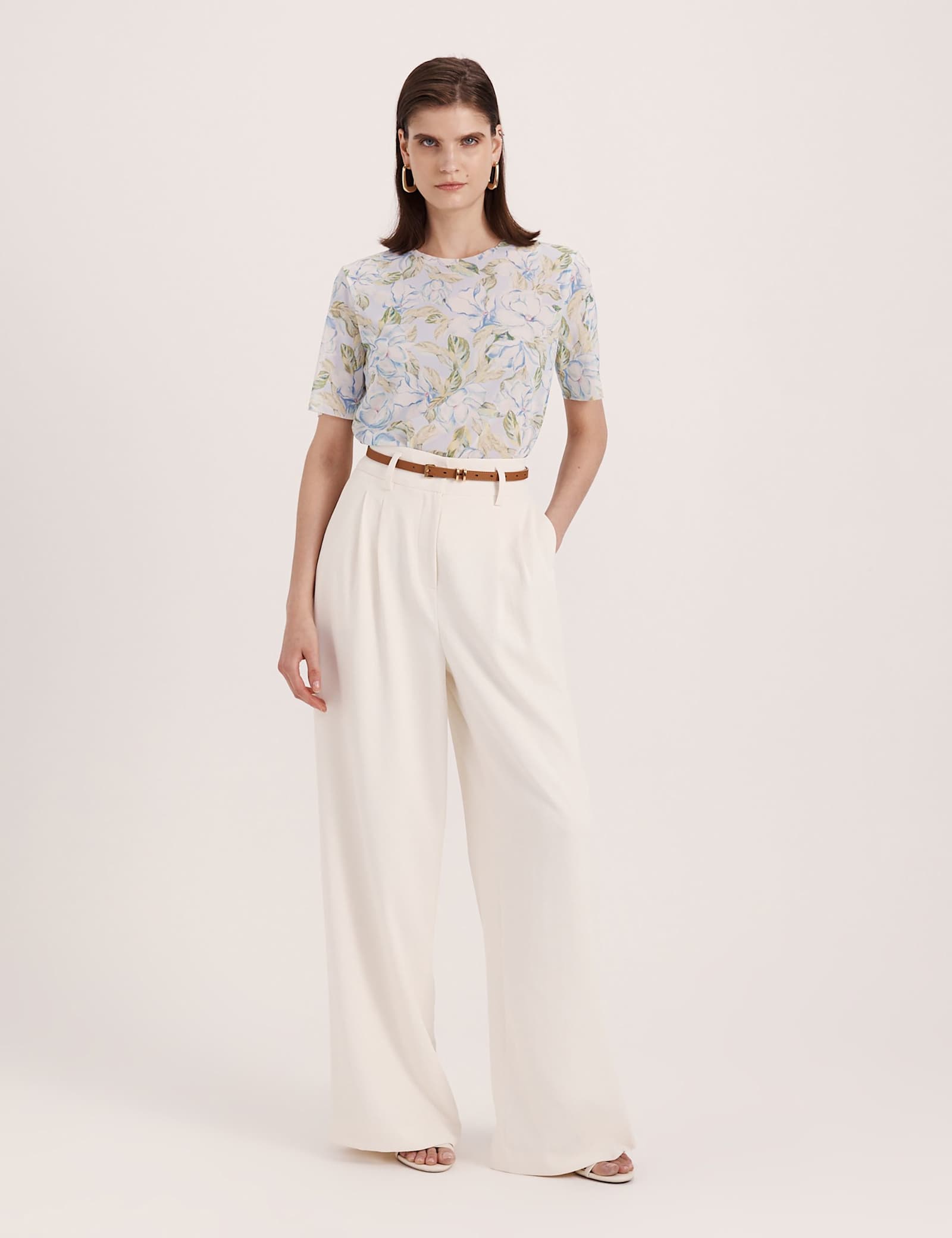 Mesh Floral Crew Neck T-Shirt - image 5