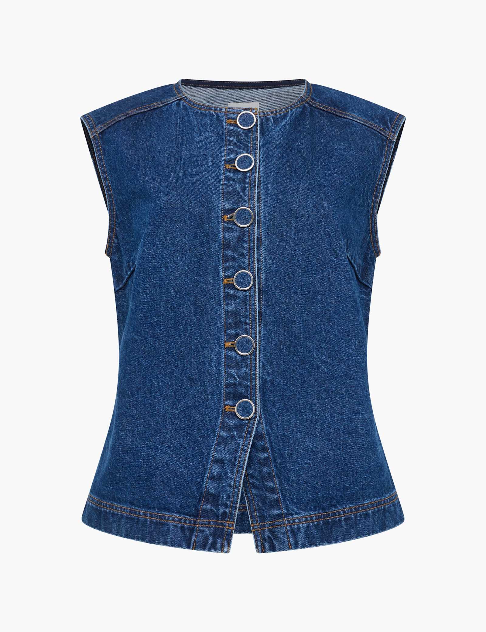 Pure Cotton Denim Button Through Top - image 1