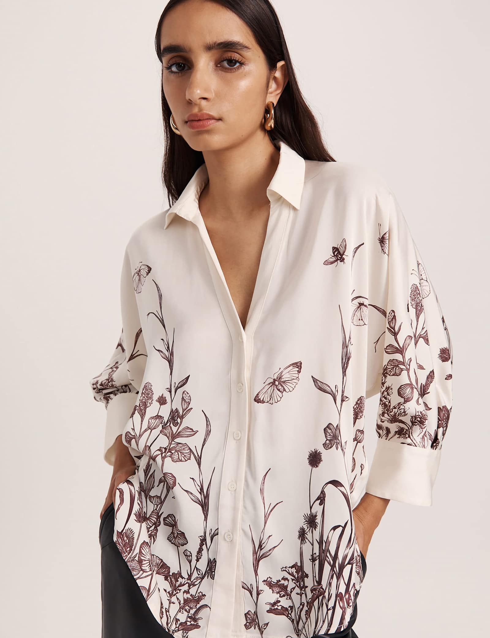 Floral Collared Relaxed Shirt - image 4