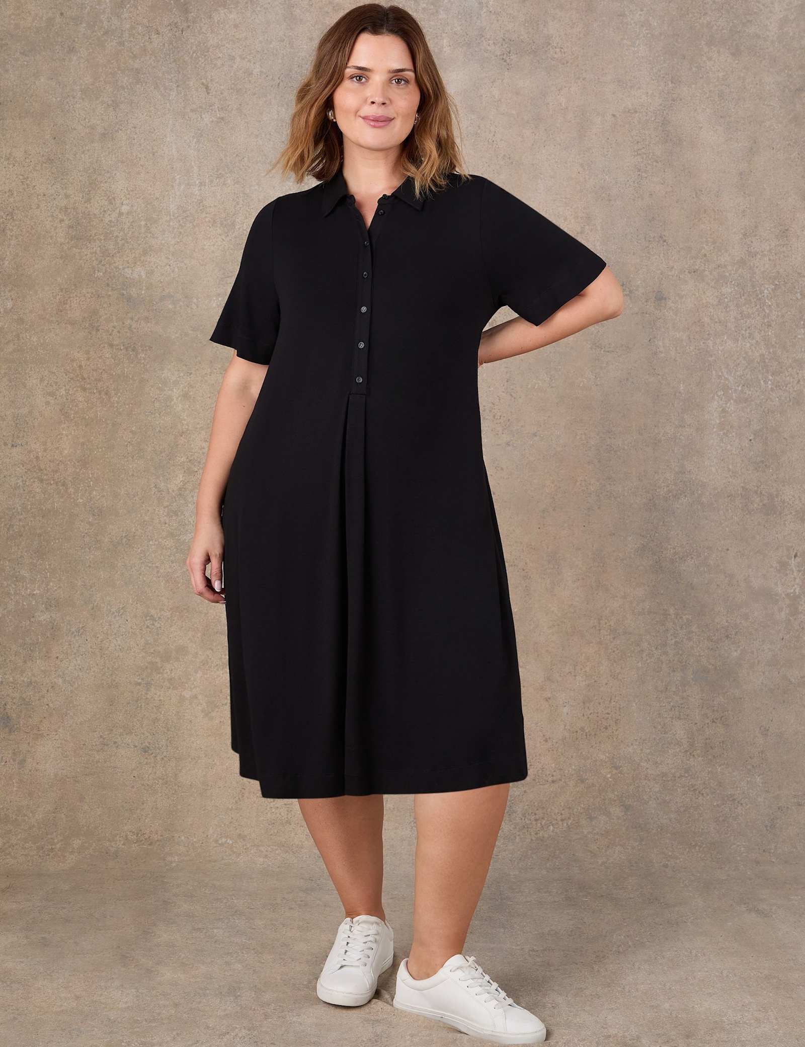 Collared Midi Shirt Dress - image 2