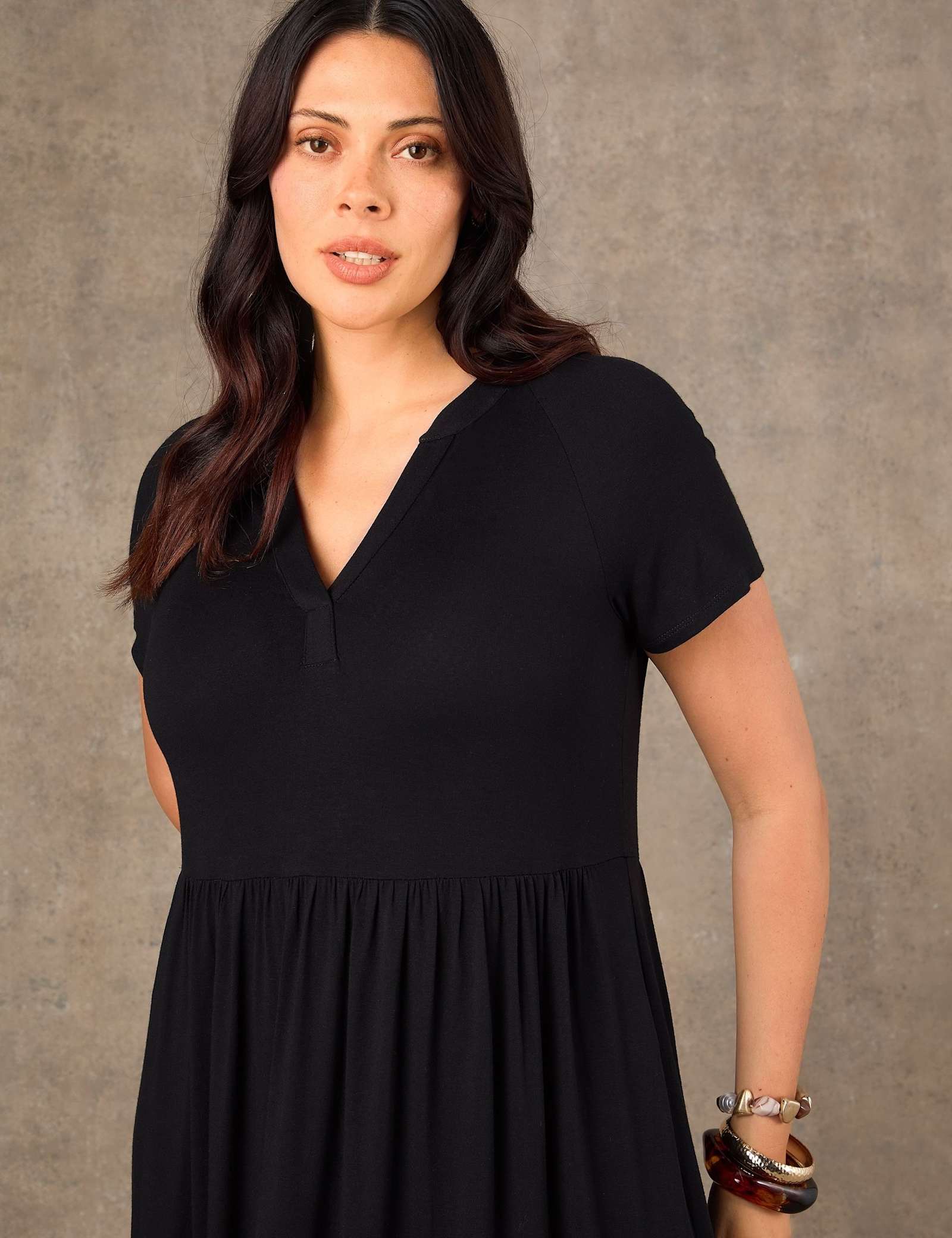 Jersey V-Neck Maxi Tiered Dress - image 4