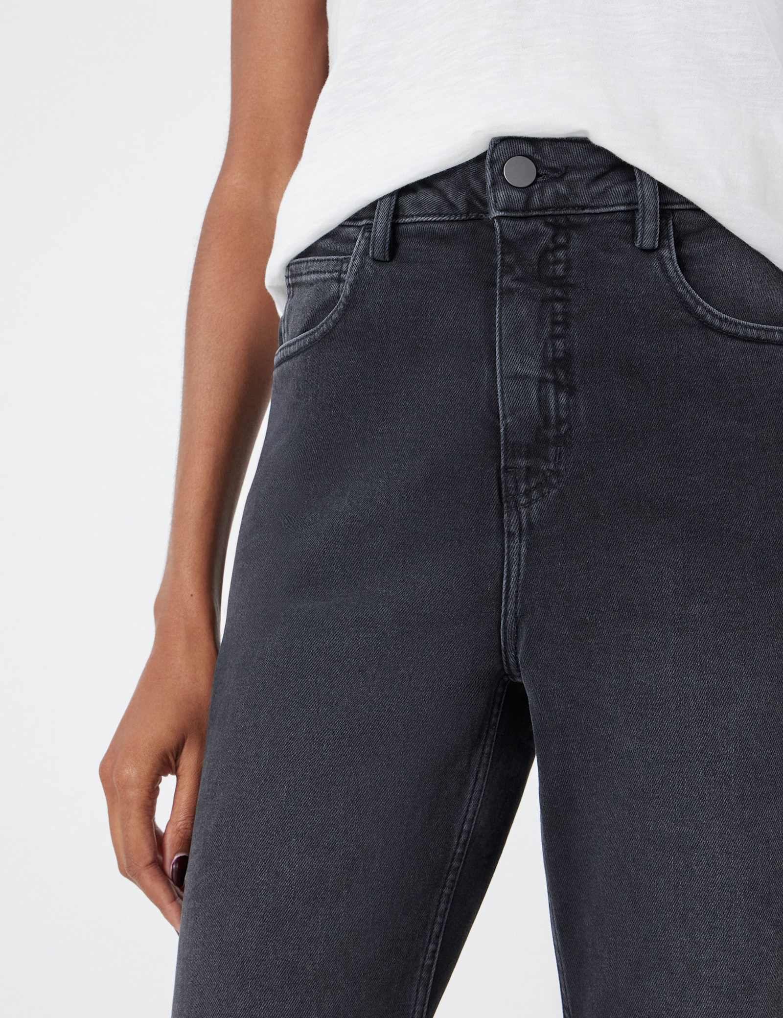 High Waisted Straight Leg Cropped Jeans - image 3