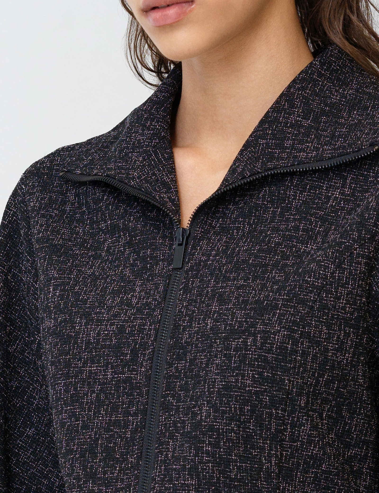 Textured Funnel Neck Mini Shift Dress - image 5