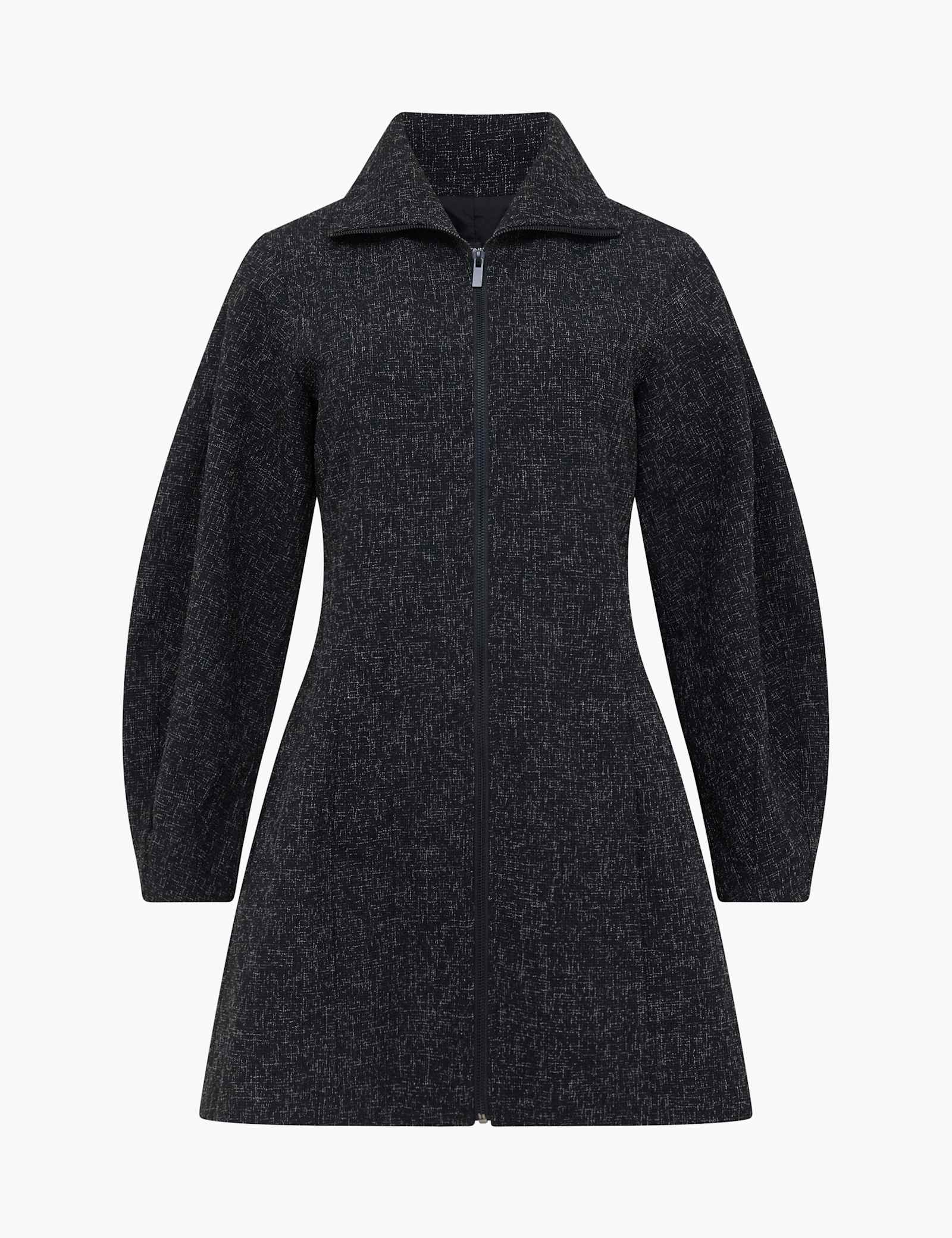 Textured Funnel Neck Mini Shift Dress - image 1