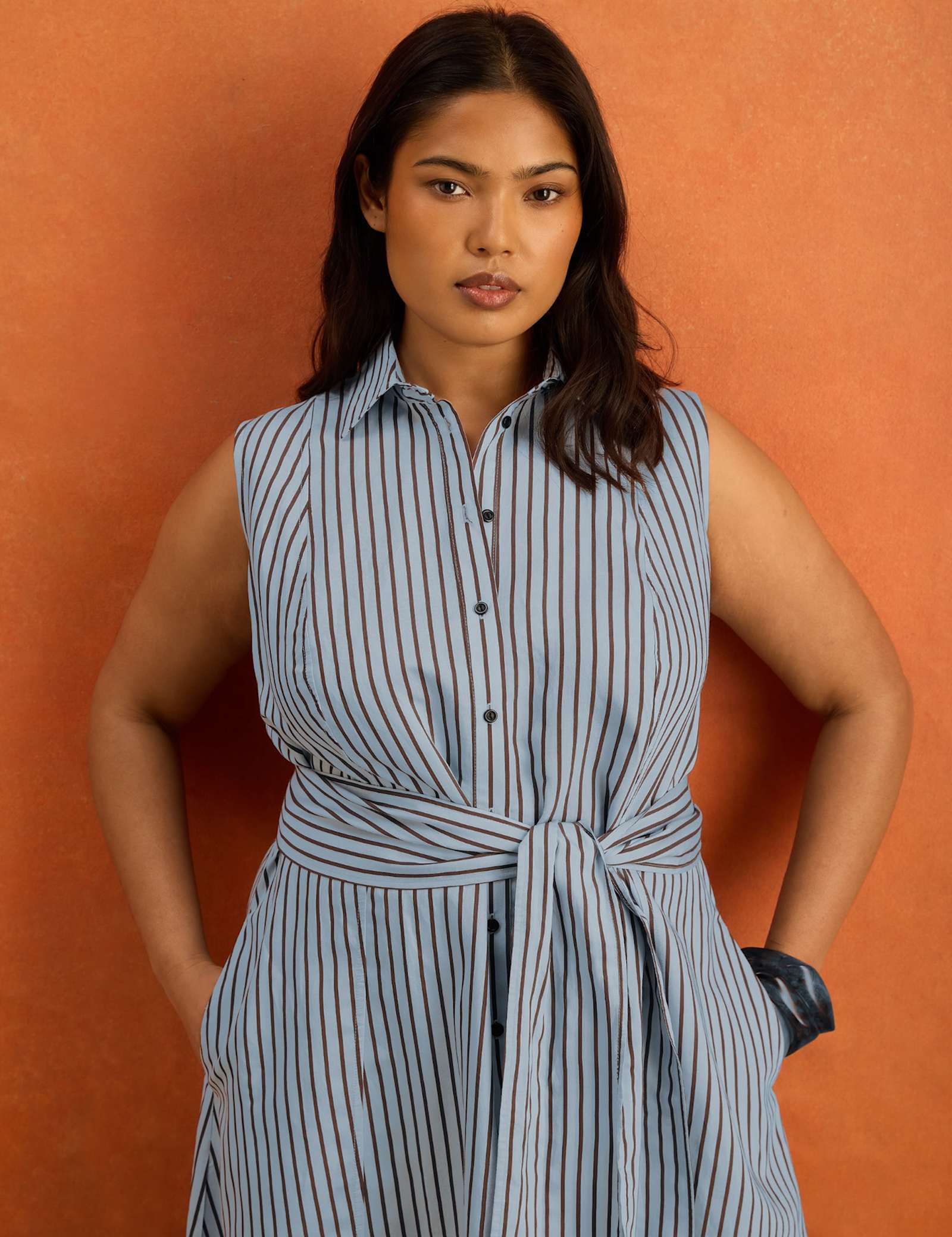 Striped Button Through Maxi Shirt Dress - image 4