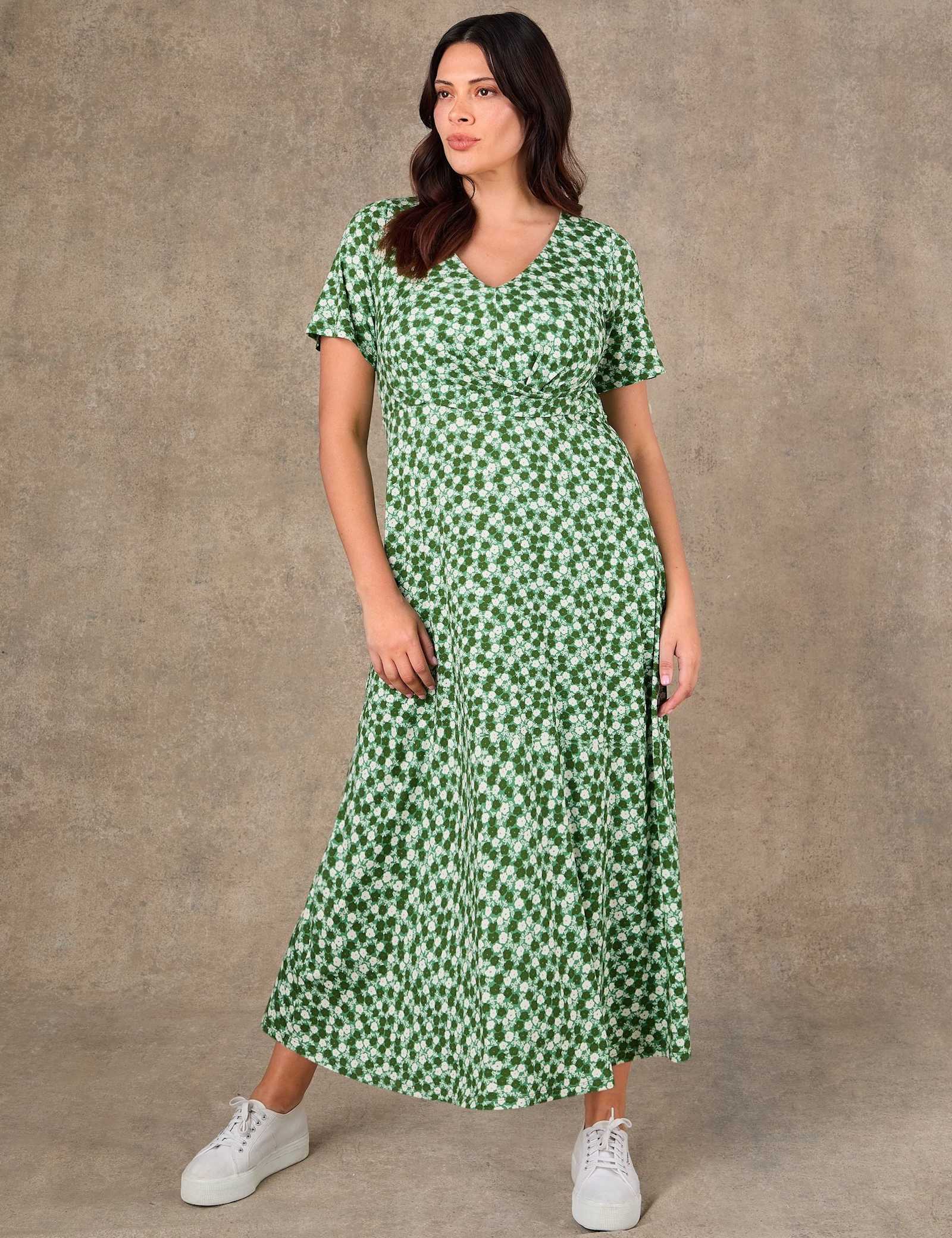 Jersey Ditsy Floral V-Neck Midaxi Dress - image 5