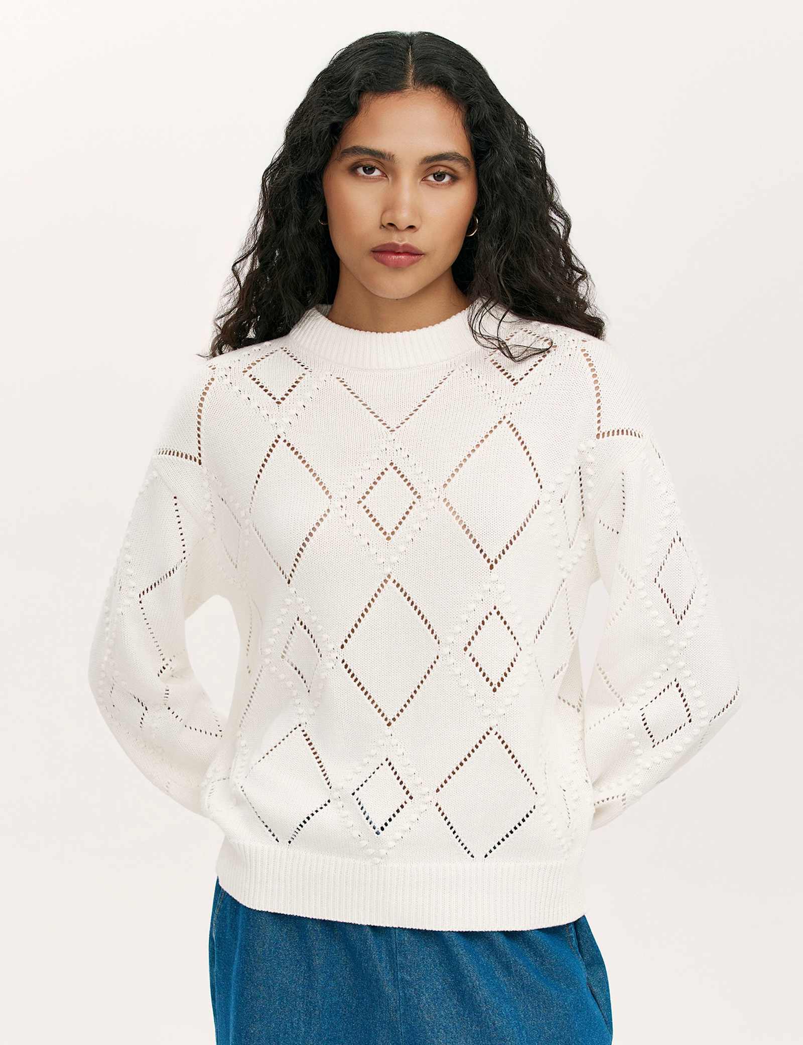 Pure Cotton Pointelle Jumper - image 2