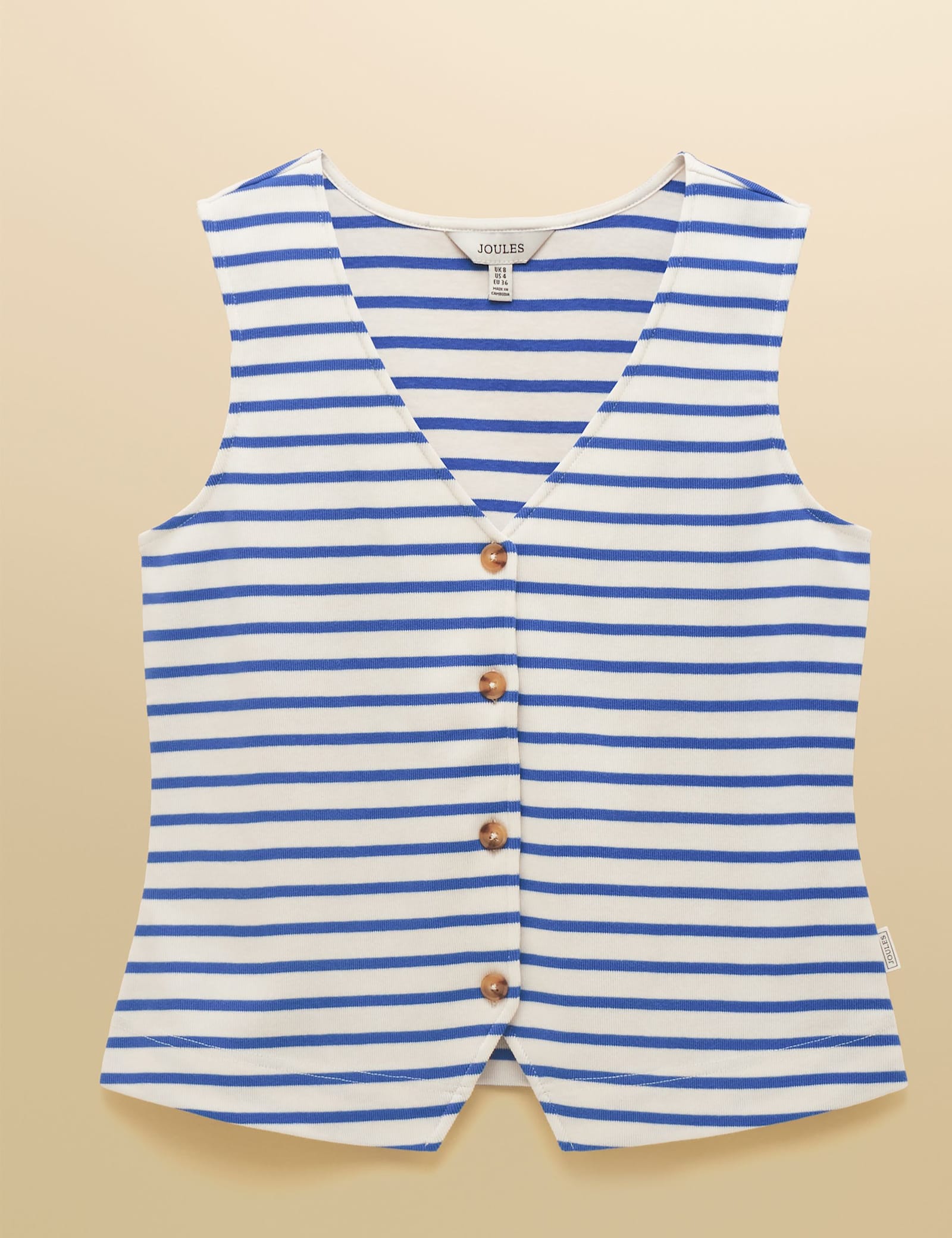 Pure Cotton Jersey Ribbed Striped Vest - image 1