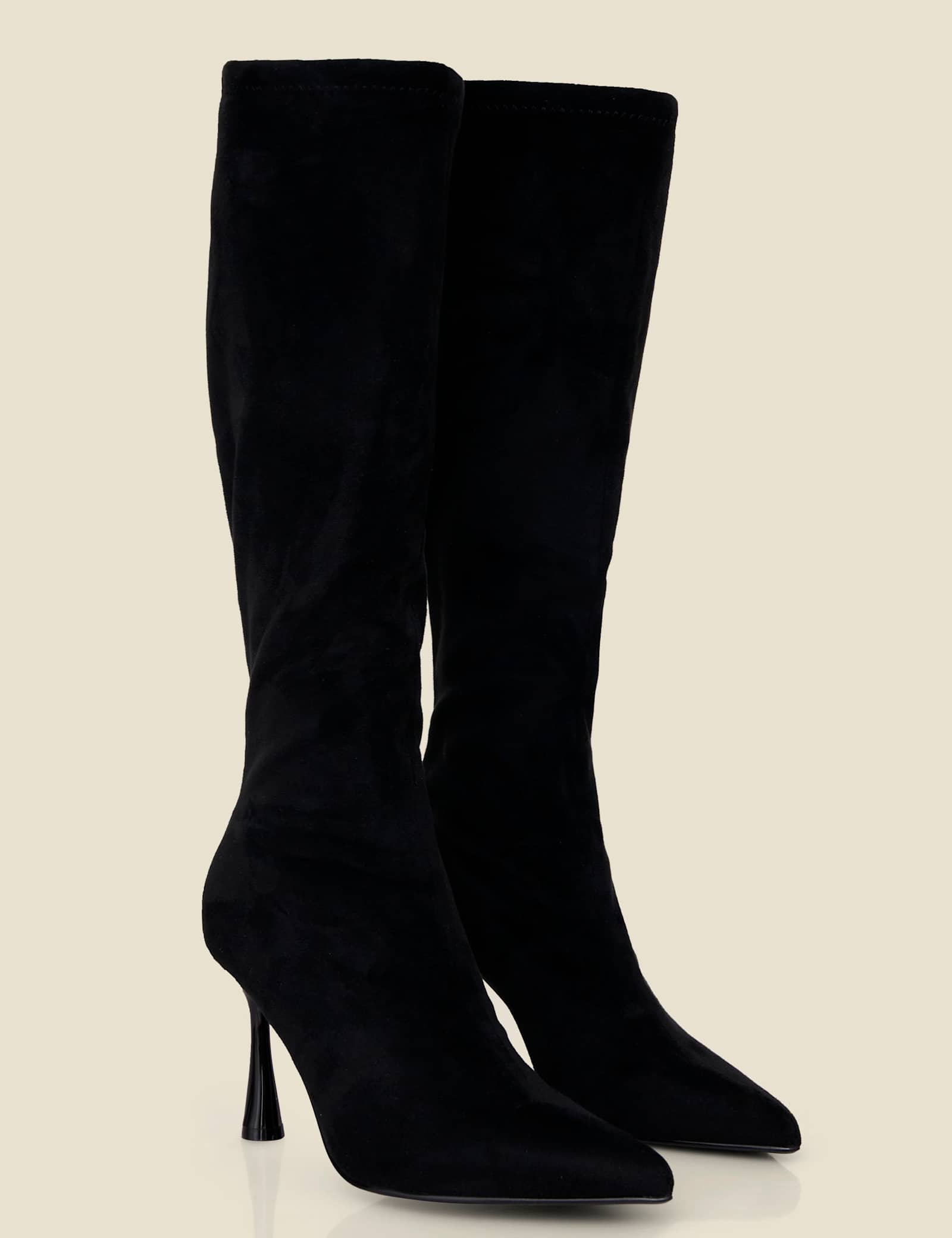 Faux Suede Kitten Heel Knee High Boots - image 4