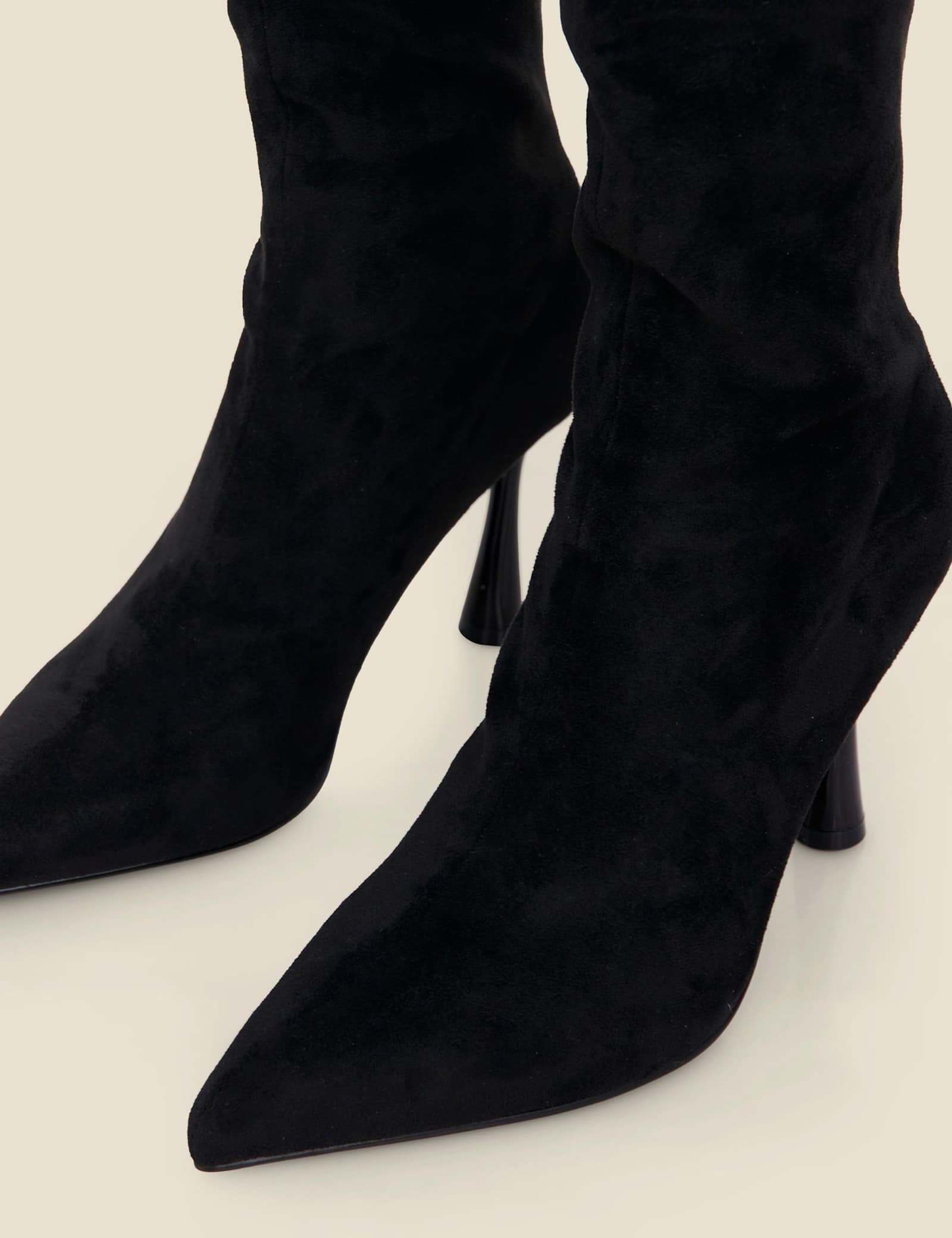 Faux Suede Kitten Heel Knee High Boots - image 2