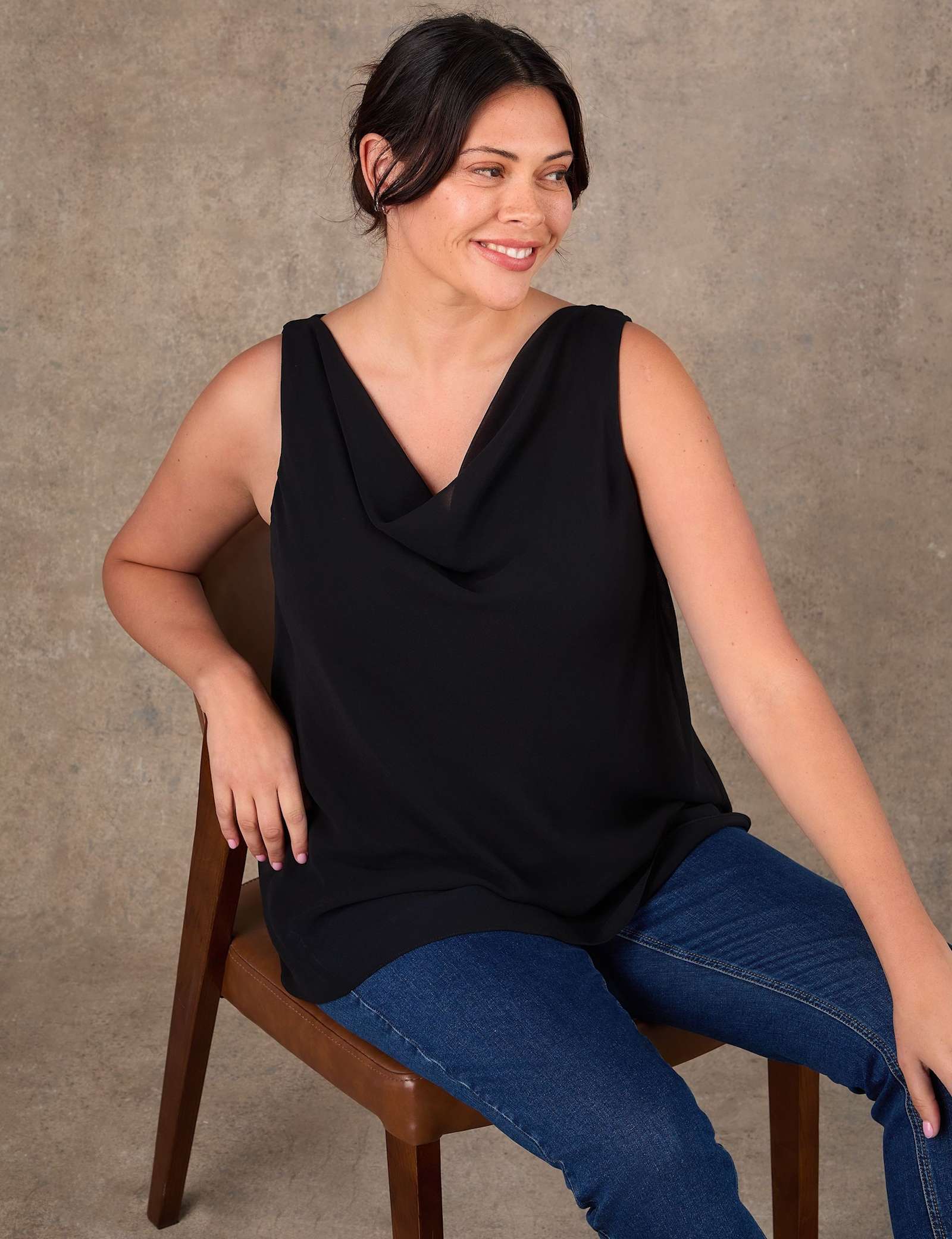 Cowl Neck Relaxed Vest Top - image 5