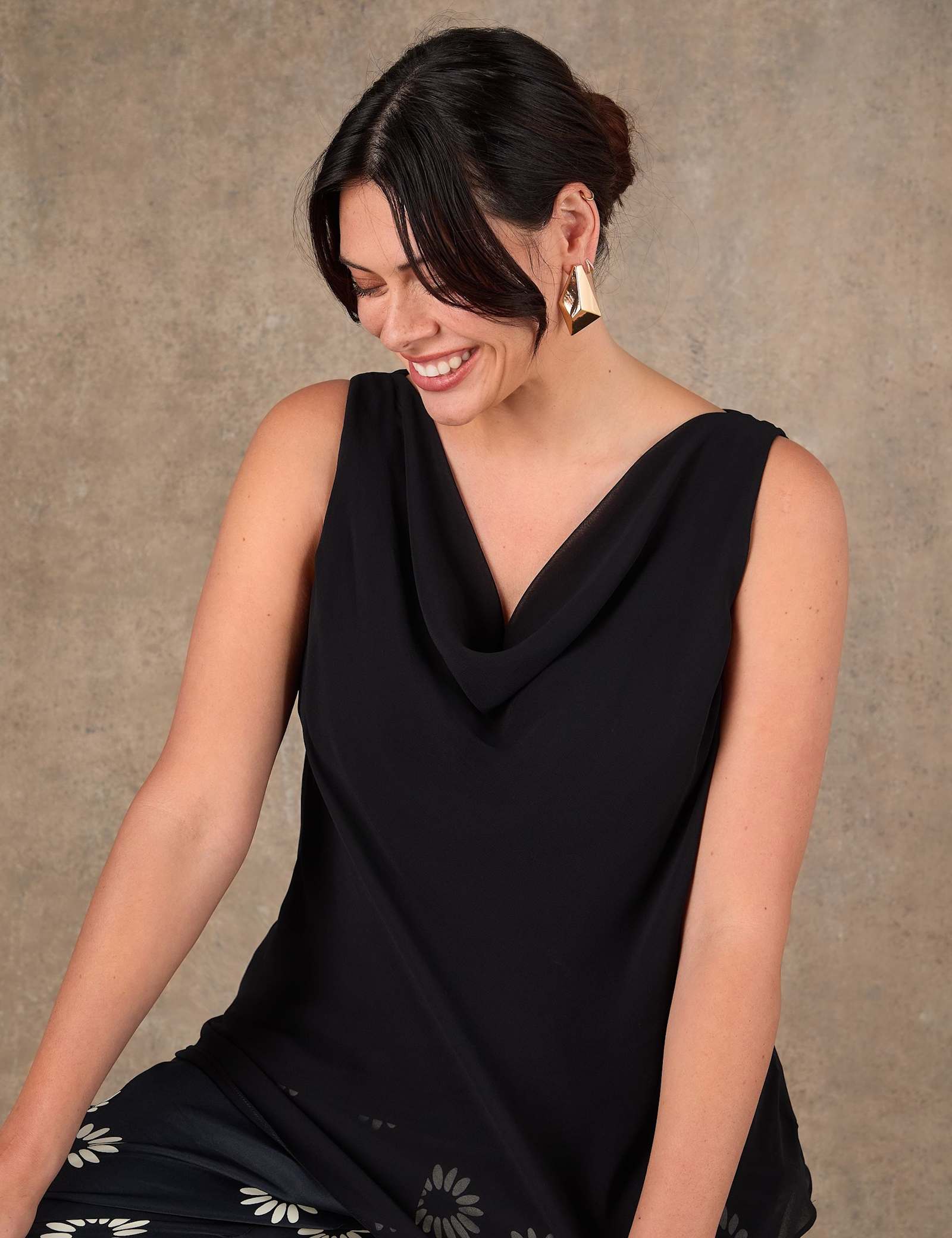Cowl Neck Relaxed Vest Top - image 4