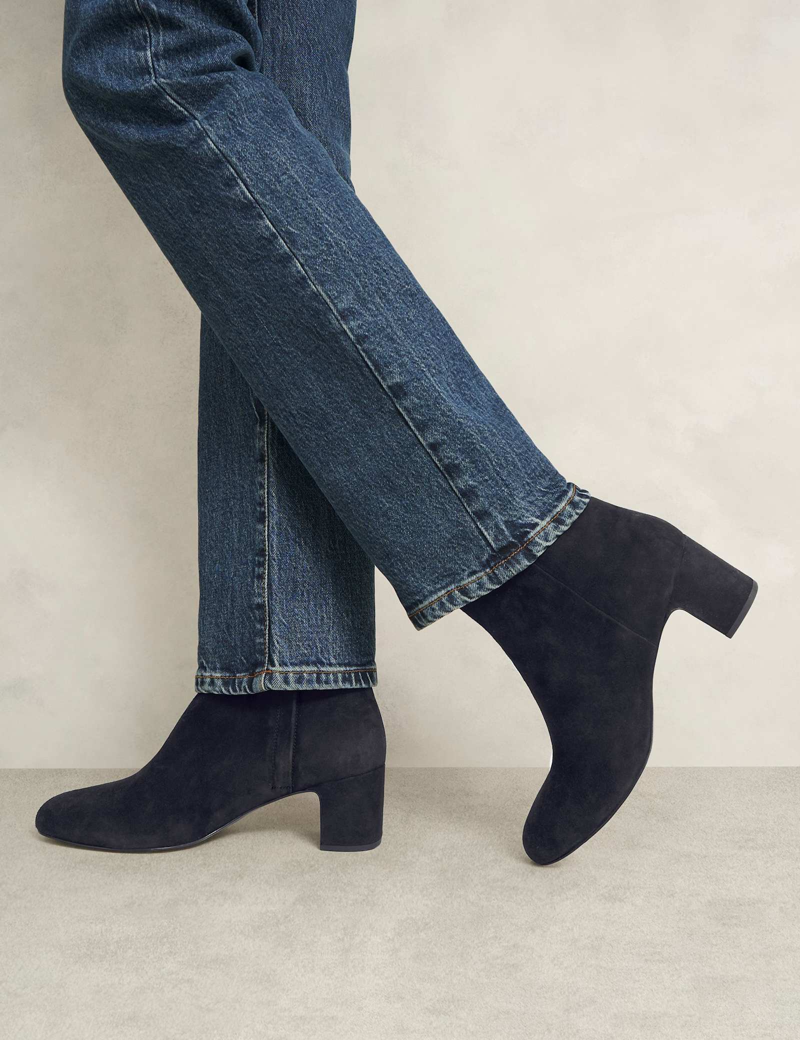 Suede Block Heel Ankle Boots - image 2