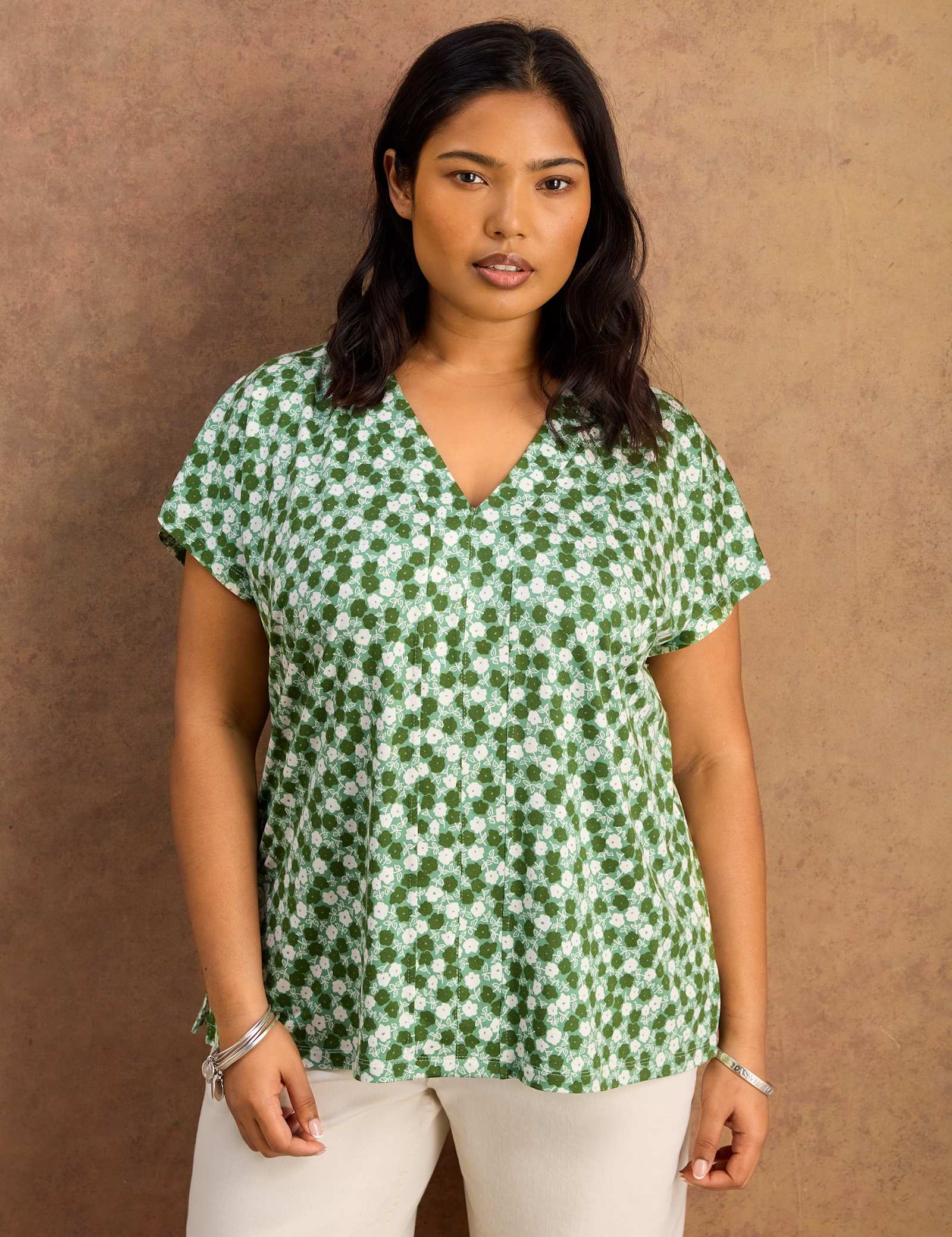 Floral V-Neck Top - image 1