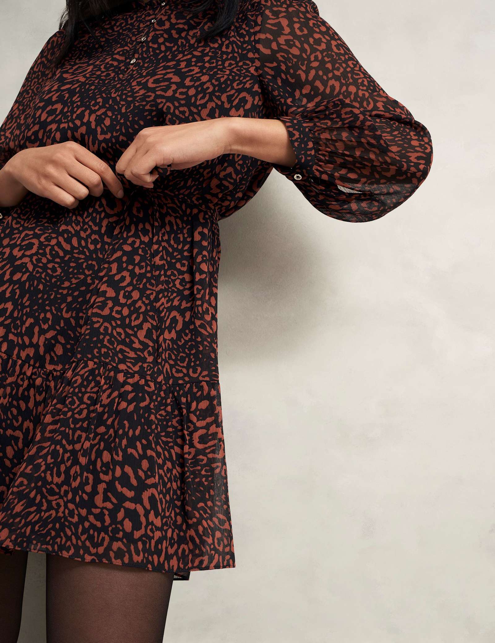 Printed Mini Waisted Dress - image 3