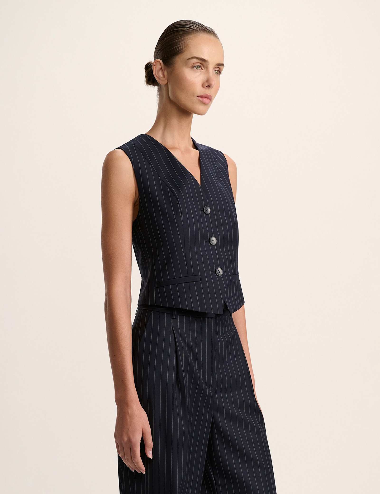 Wool Blend Striped Waistcoat - image 5