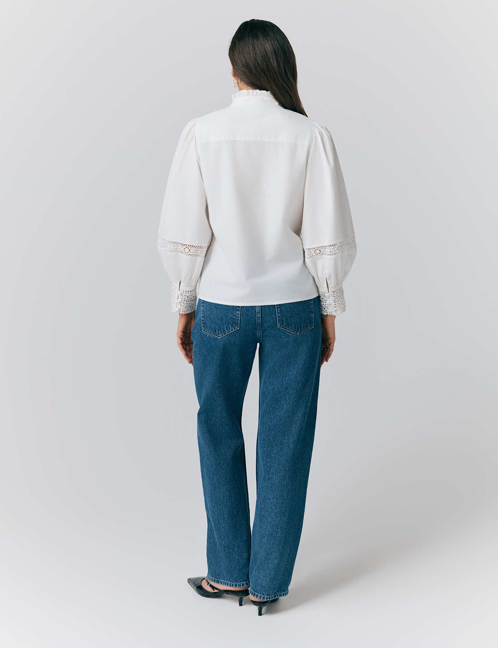 Pure Cotton Lace Insert Blouse - image 3